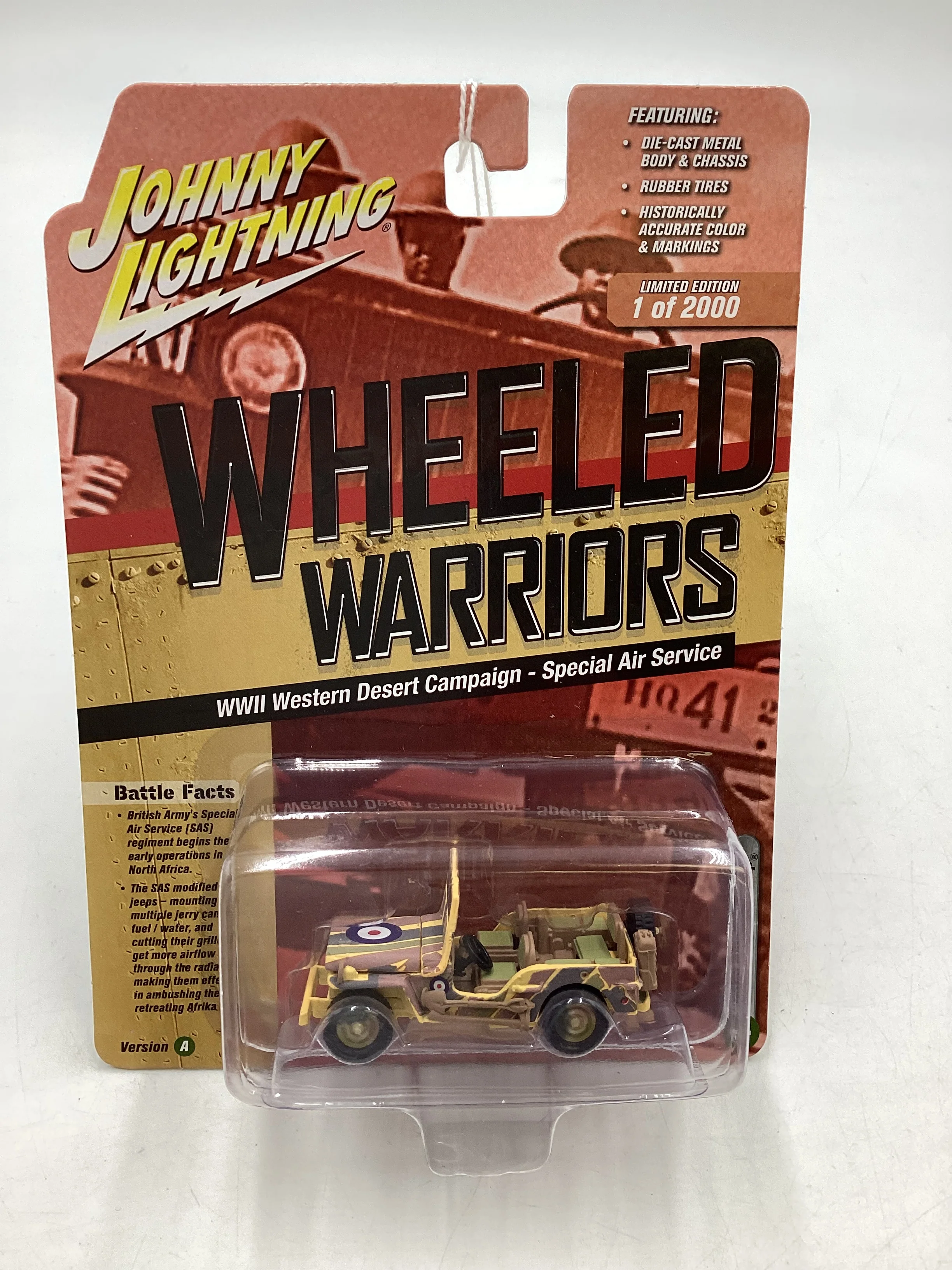 Johnny Lightning Wheeled Warriors WWII Willy’s MB Jeep 219B - Image 2