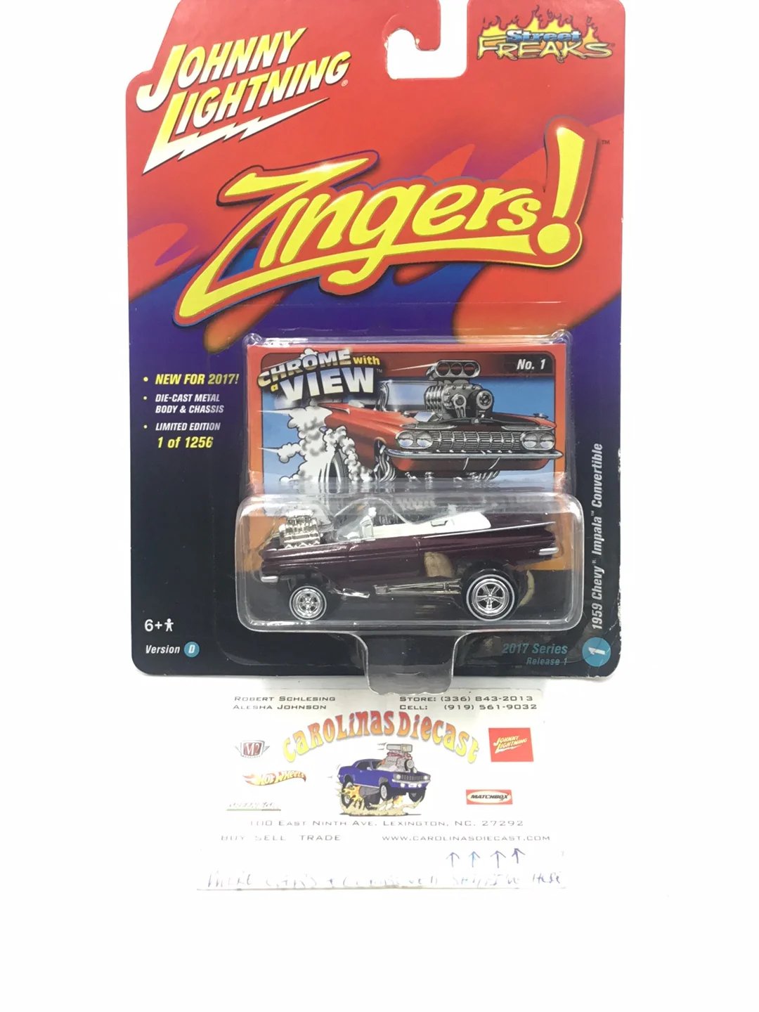 Johnny lightning zingers 1959 Chevy Impala convertible version D 219A