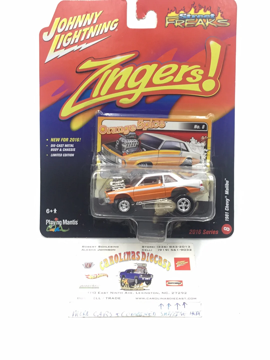 Johnny lightning zingers 1981 Chevy Malibu Orange