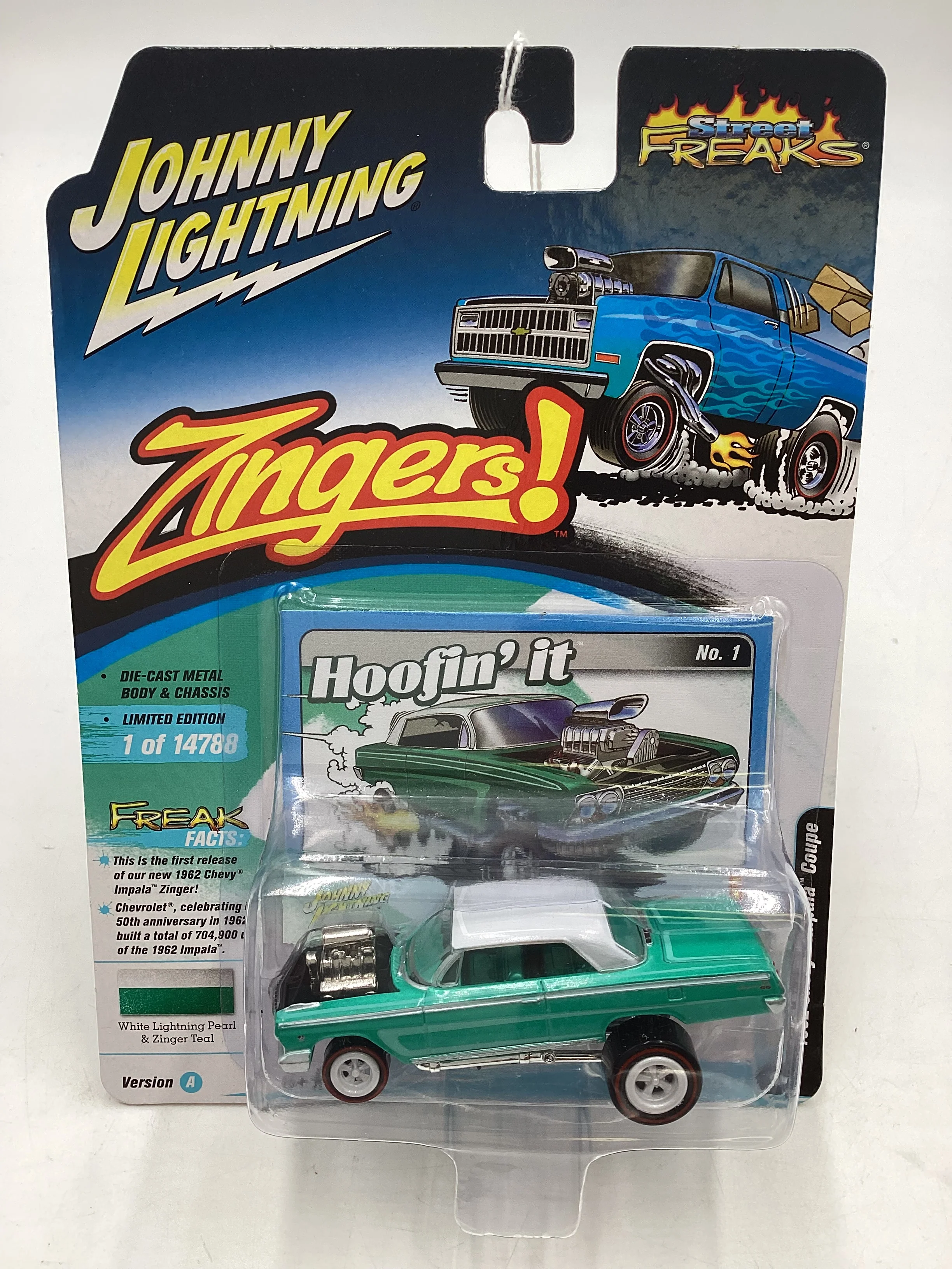 Johnny Lightning ZINGERS Series 1 1962 Chevy Impala Coupe Teal 223E - Image 2