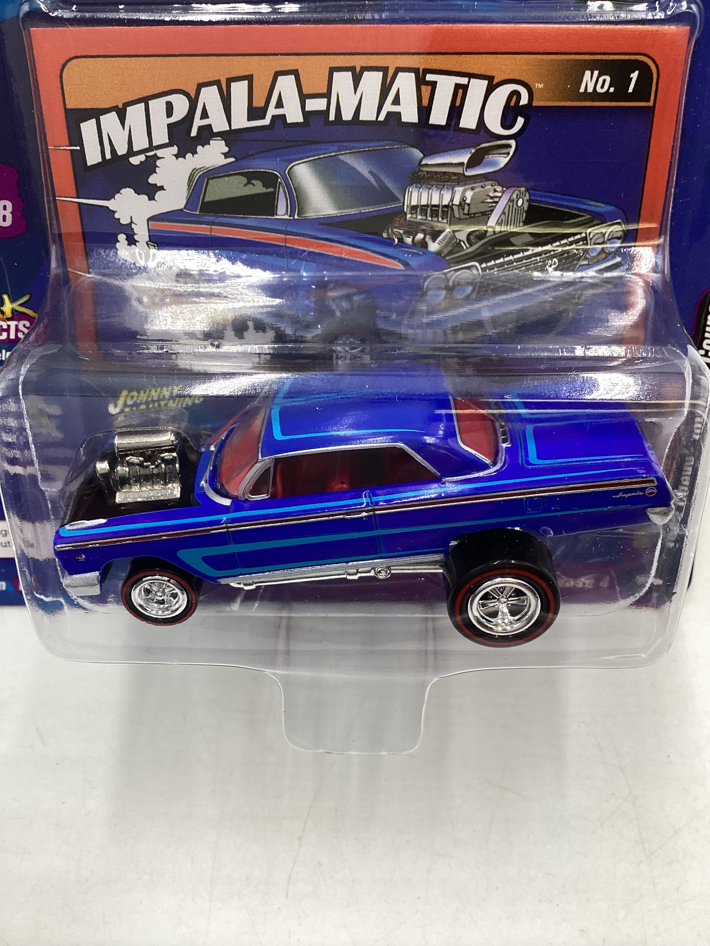 Johnny Lightning ZINGERS Series 1 1962 Chevy Impala Coupe Blue 219C - Image 3