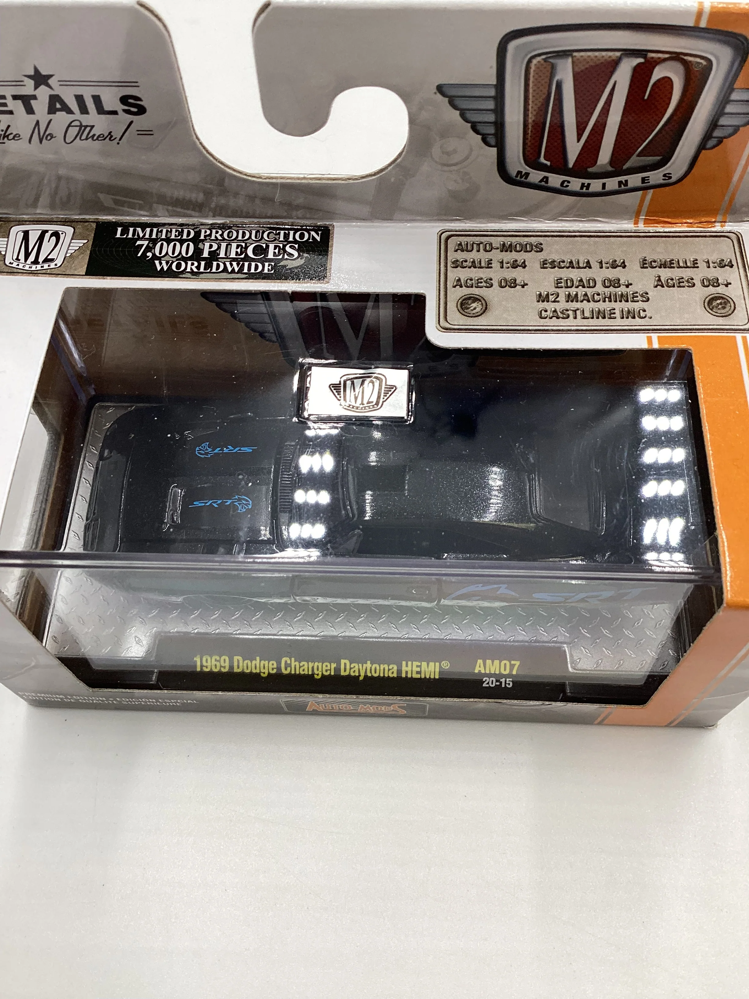 M2 Machine Auto Mods 1969 Dodge Charger Daytona Hemi Black AM07 - Image 4