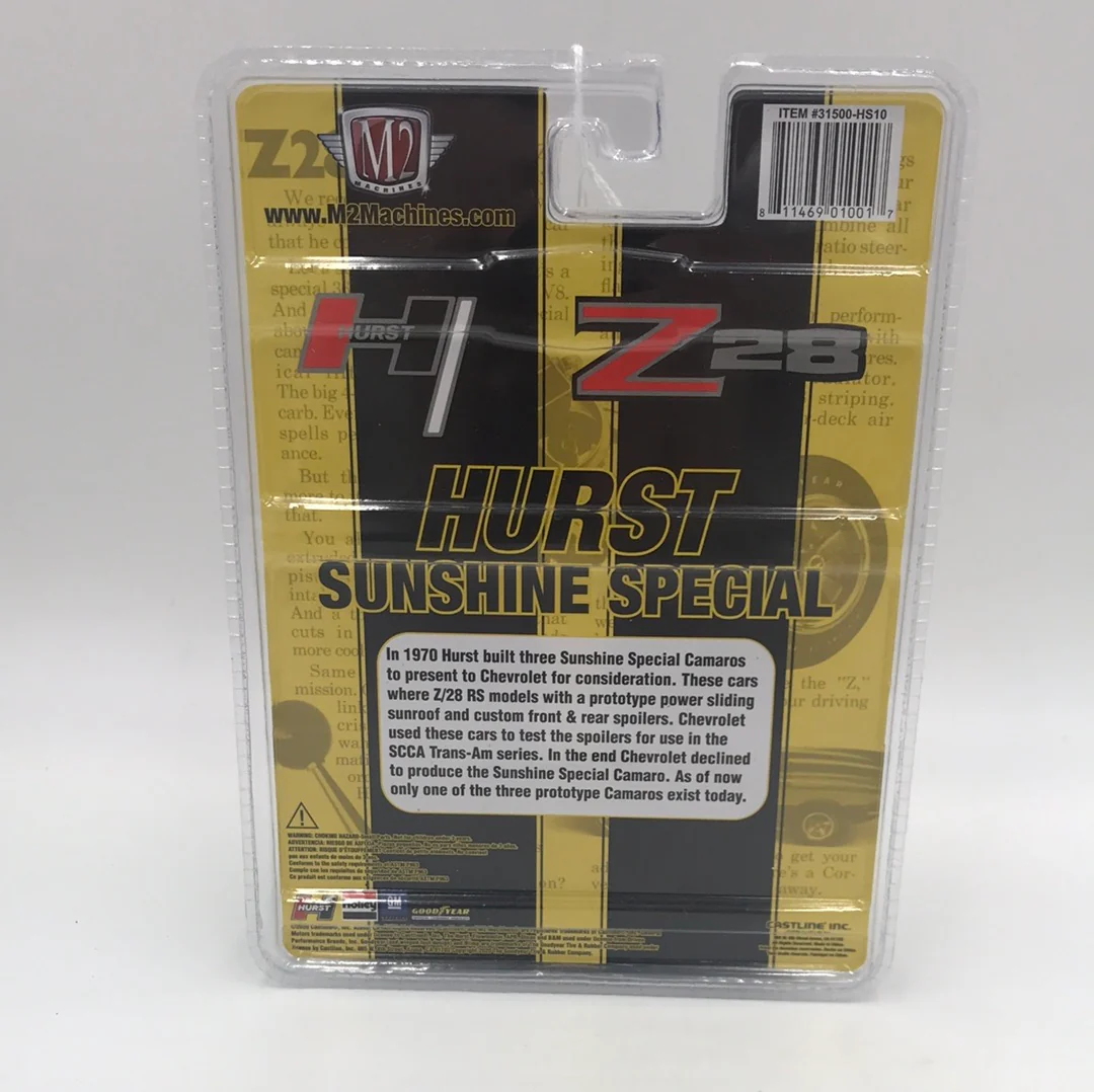 M2 MACHINES 1/64 HOBBY EXCLUSIVE 1970 CHEVY CAMARO Z/28 RS Hurst sunshine special HS10 - Image 4