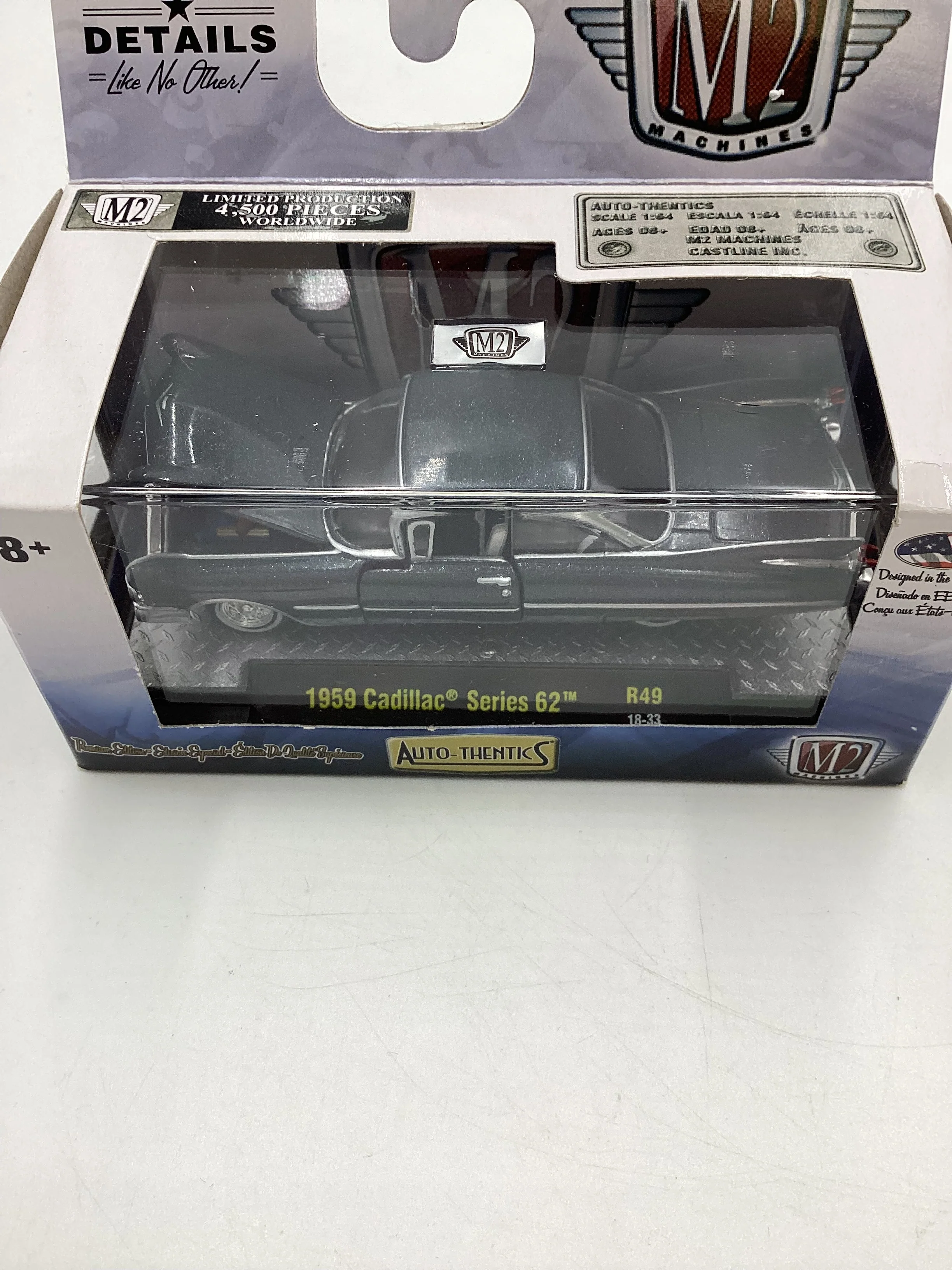 M2 Machines 1959 Cadillac Series 62 Gray R49 - Image 2