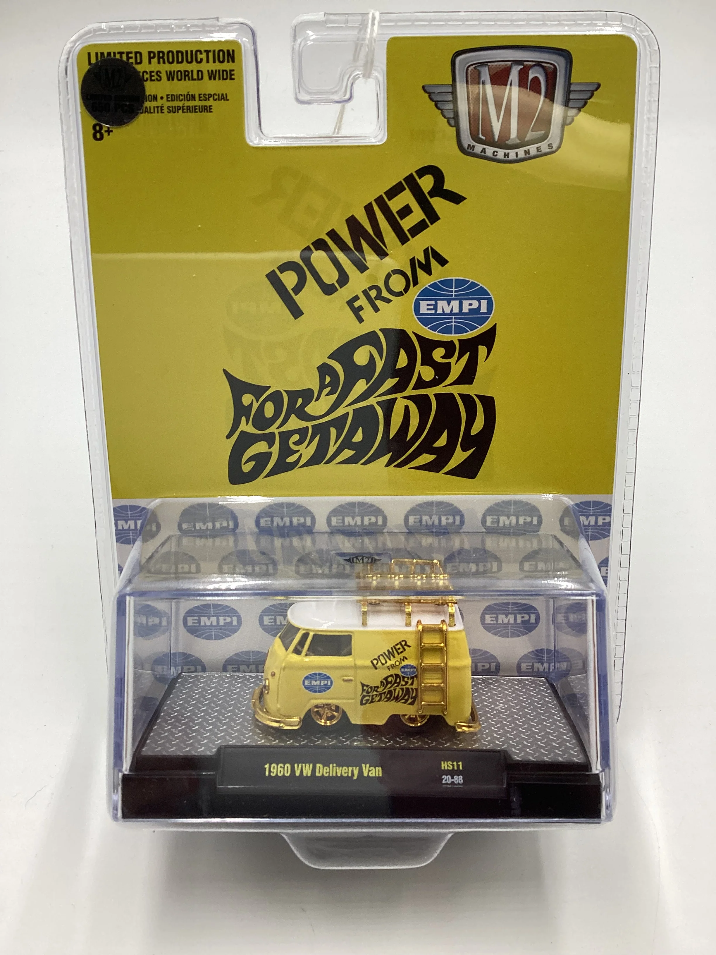 M2 Machines Power from Empi 1960 VW Delivery Van Yellow Chase HS11 - Image 2