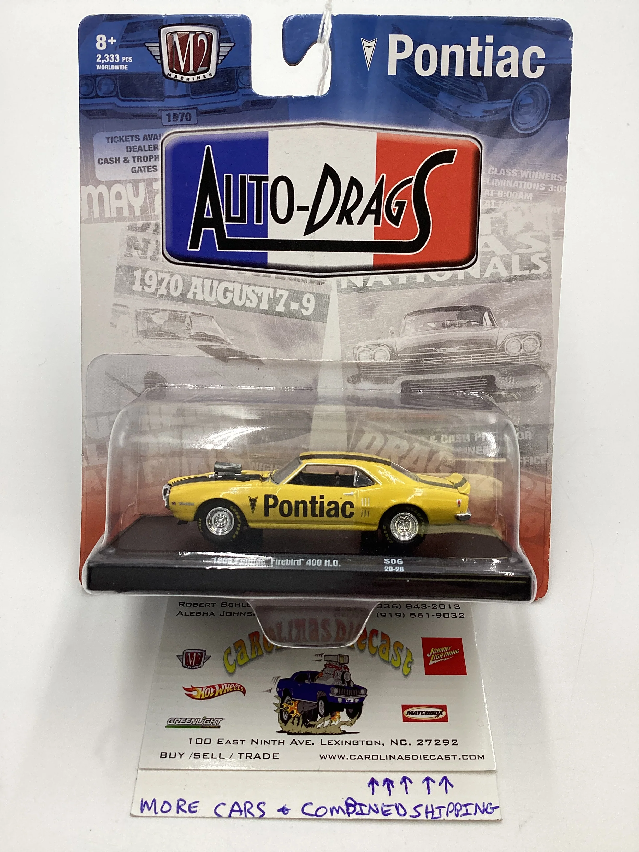 M2 Machines Auto Driver Pontiac 1968 Pontiac Firebird 400 H.O. Yellow S06 190A