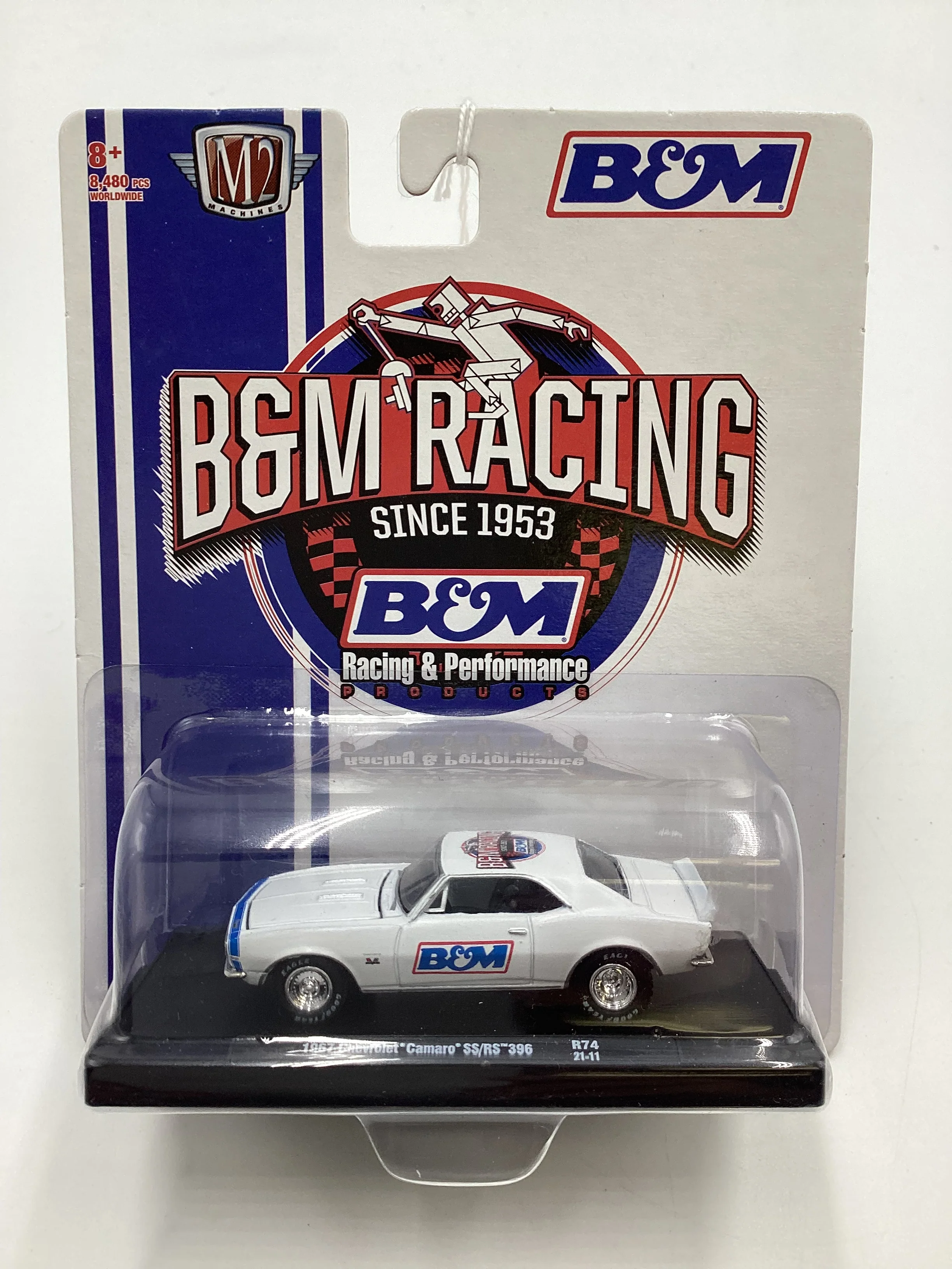 M2 Machines Auto Driver B&M 1967 Chevrolet Camaro SS/RS 396 White R74 189C - Image 2