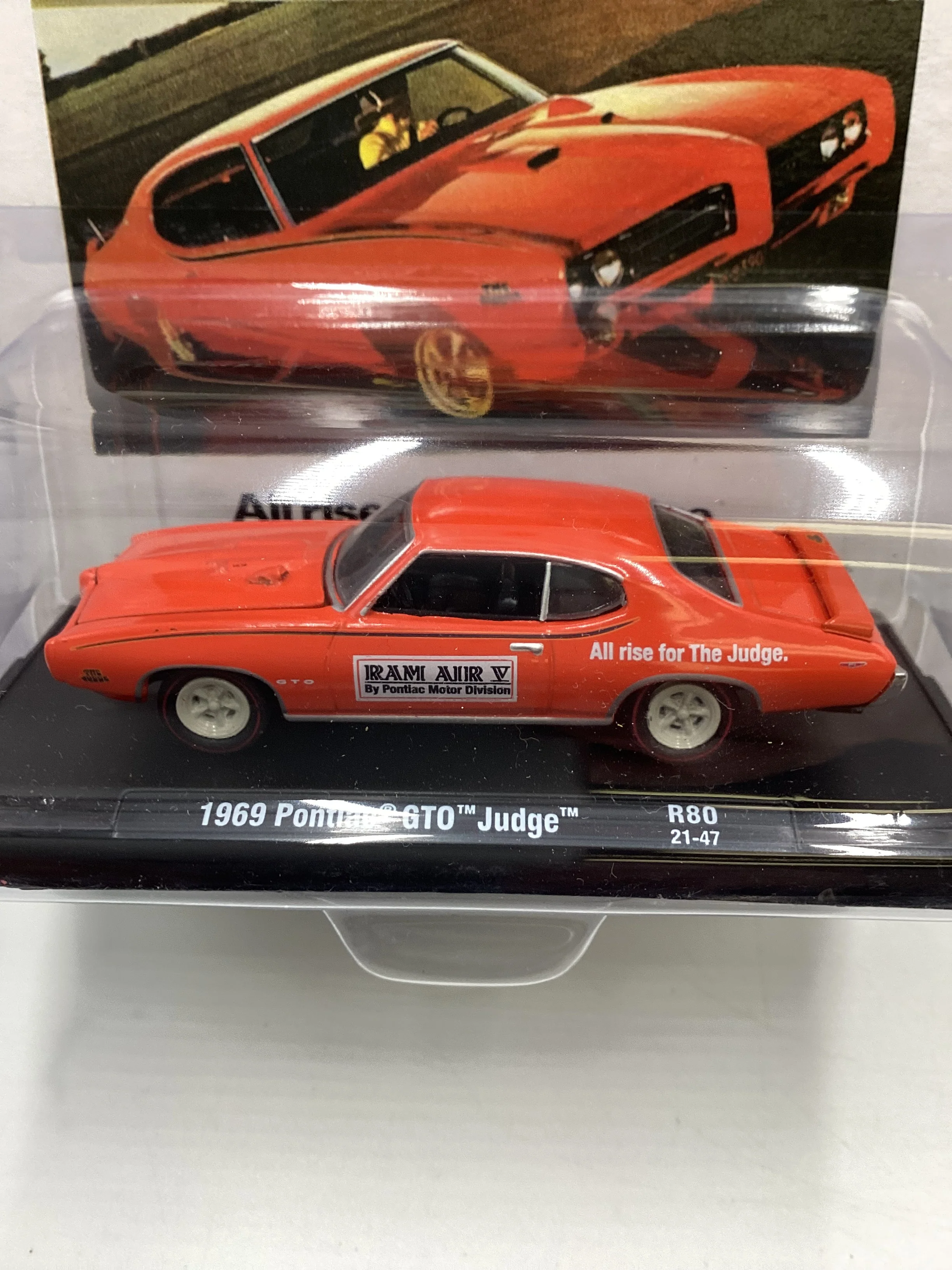 M2 Machines Auto Driver The Judge 1969 Pontiac GTO Judge Orange R80 190F - Image 3