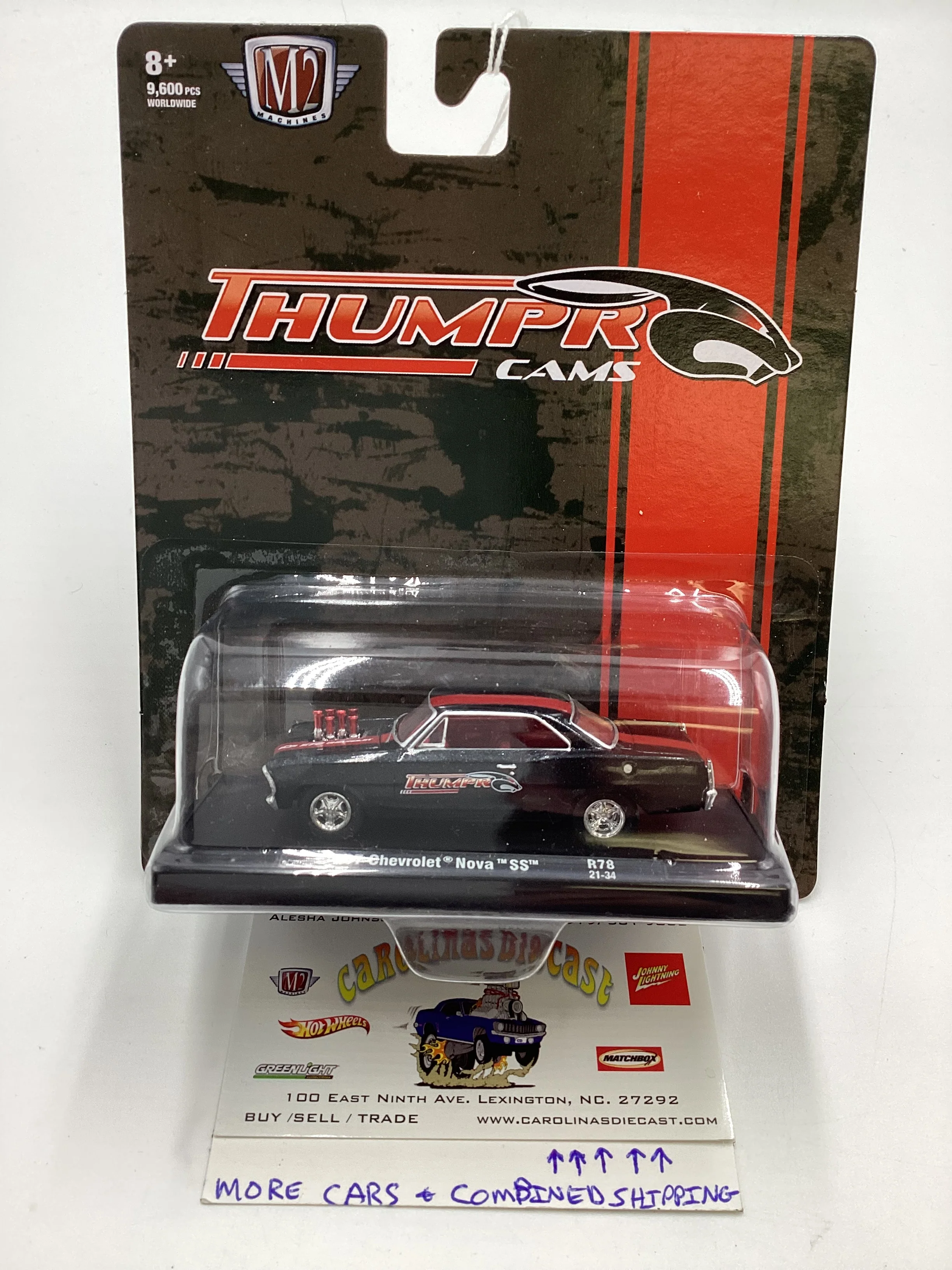 M2 Machines Auto Driver Thumpr Cams 1967 Chevrolet Nova SS Black R78 193D