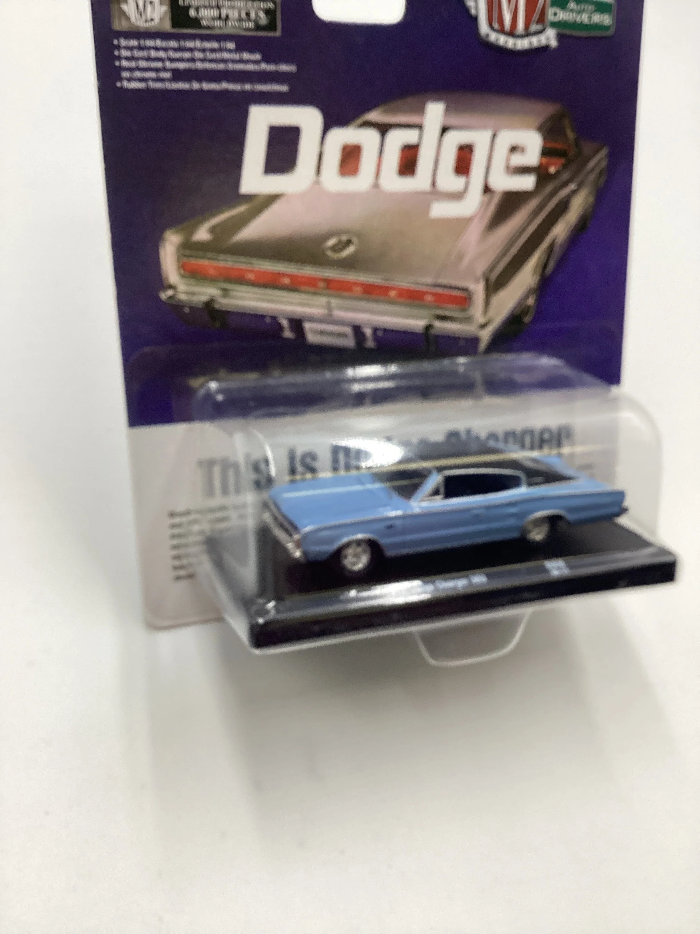 M2 Machines Auto Drivers Dodge 1966 Dodge Charger 383 Light Blue R66 193F - Image 5