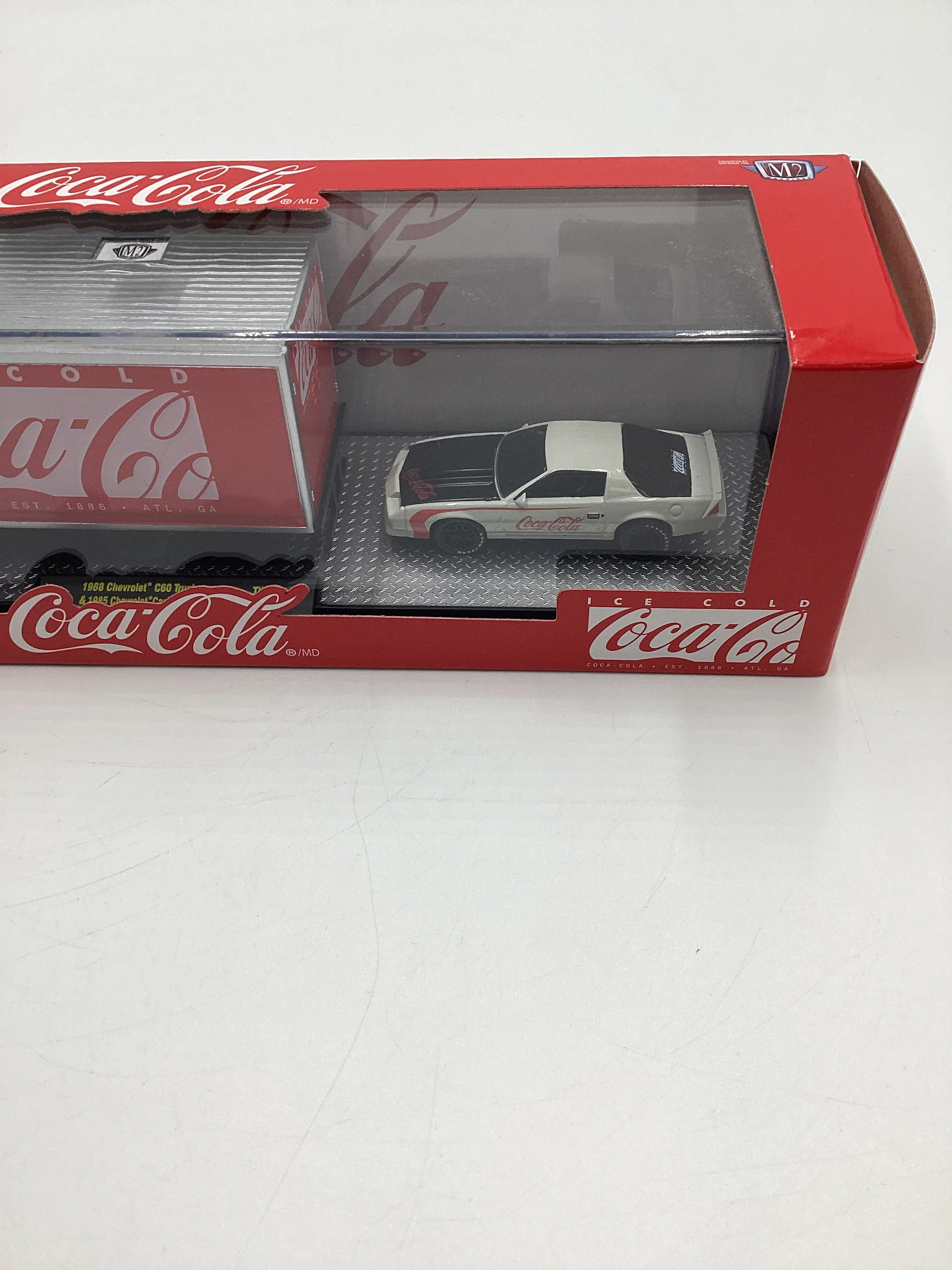 M2 Machines Auto Haulers Coca Cola 1968 Chevrolet C60 truck & 1985 Chevrolet Camaro IROC-Z TW19 - Image 3