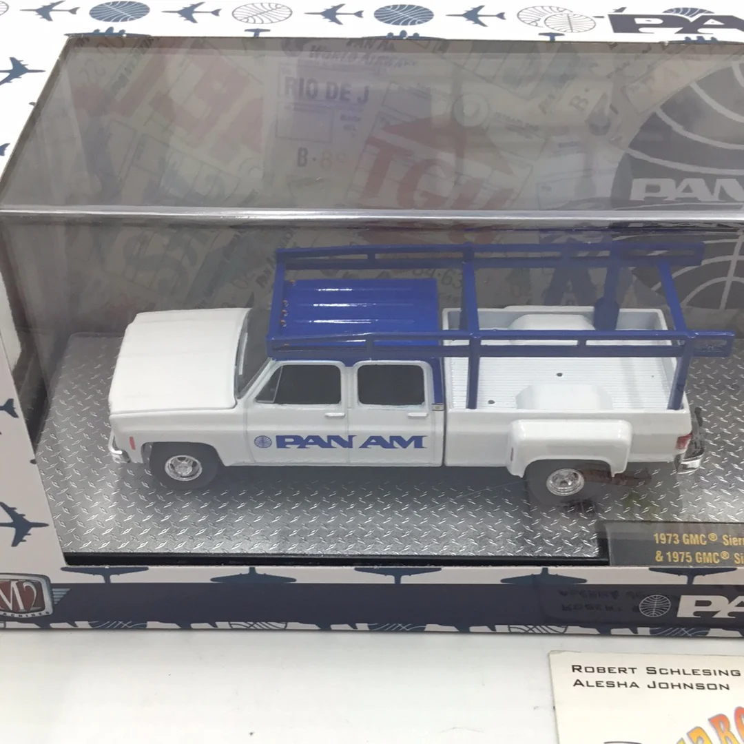 M2 Machines auto haulers Pan Am 1975 GMC Sierra Grande 15 & 1973 GMC 3500 Sierra R66 - Image 2