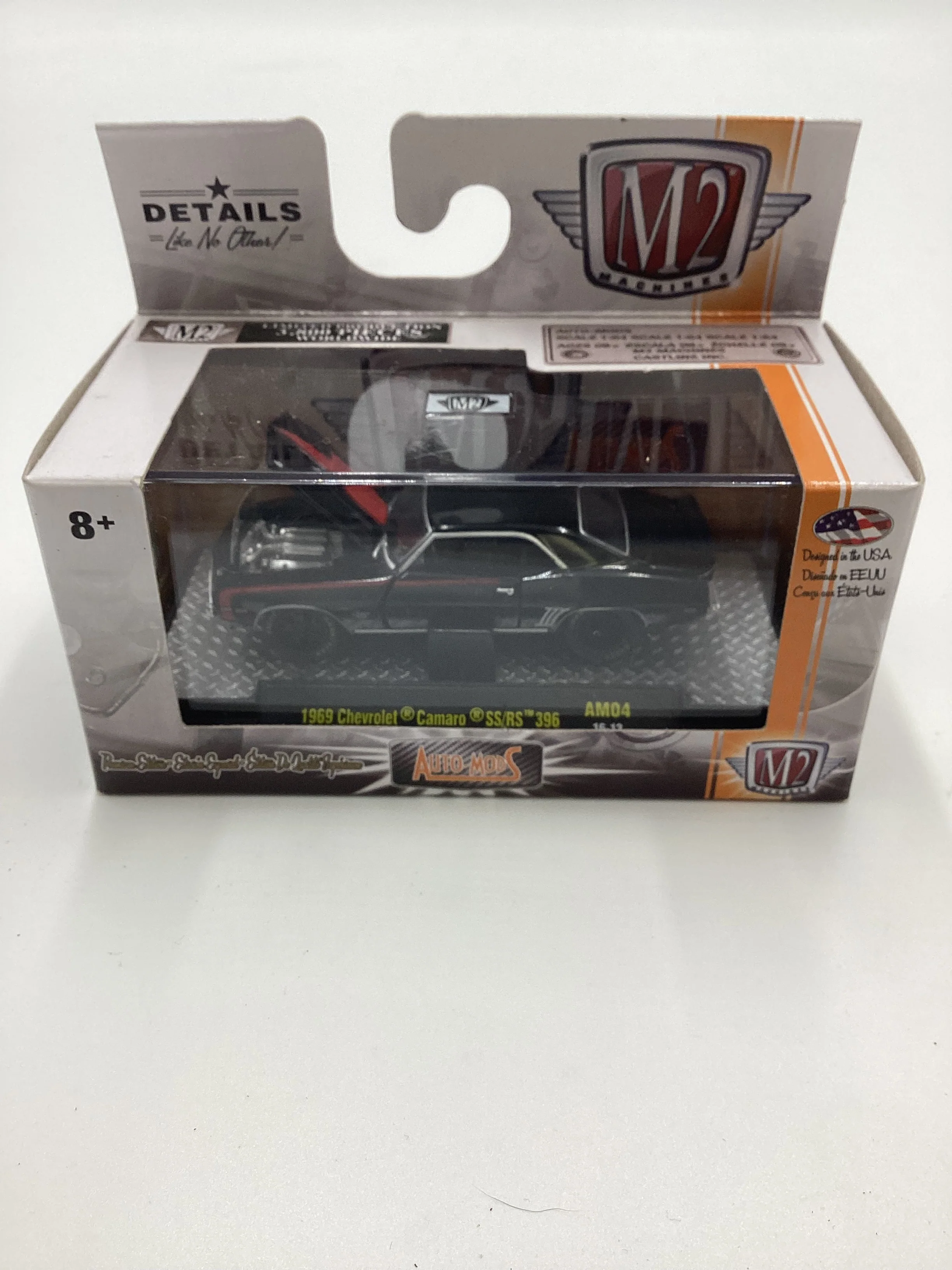 M2 MACHINES Auto Mods 1/3800 1969 Chevrolet Camaro SS/RS 396 Black AM04 - Image 2