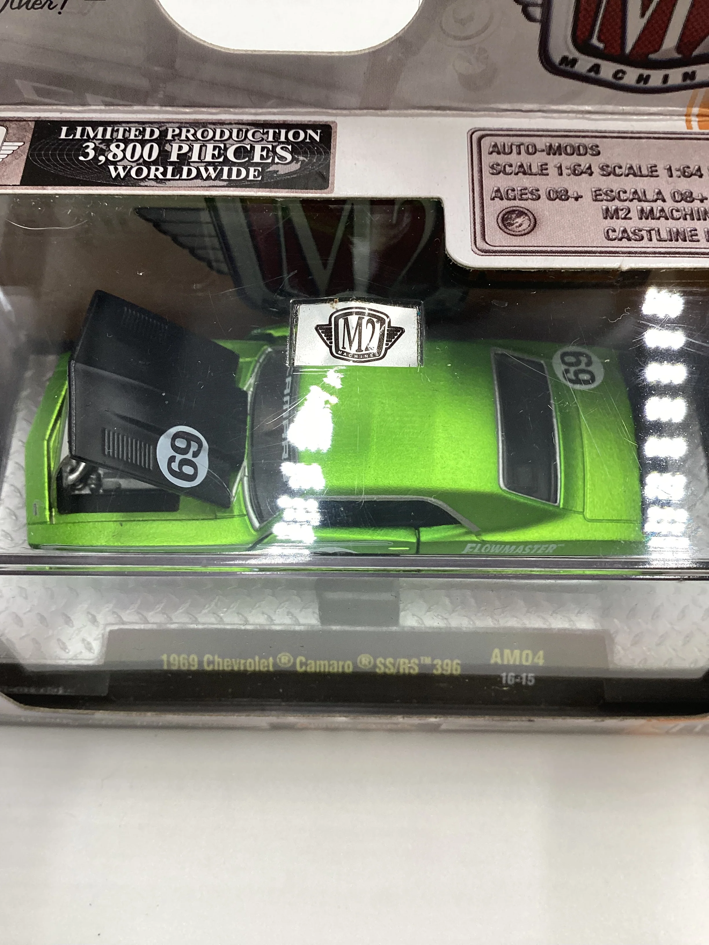 M2 MACHINES Auto Mods 1/3800 1969 Chevrolet Camaro SS/RS 396 Green AM04 - Image 4