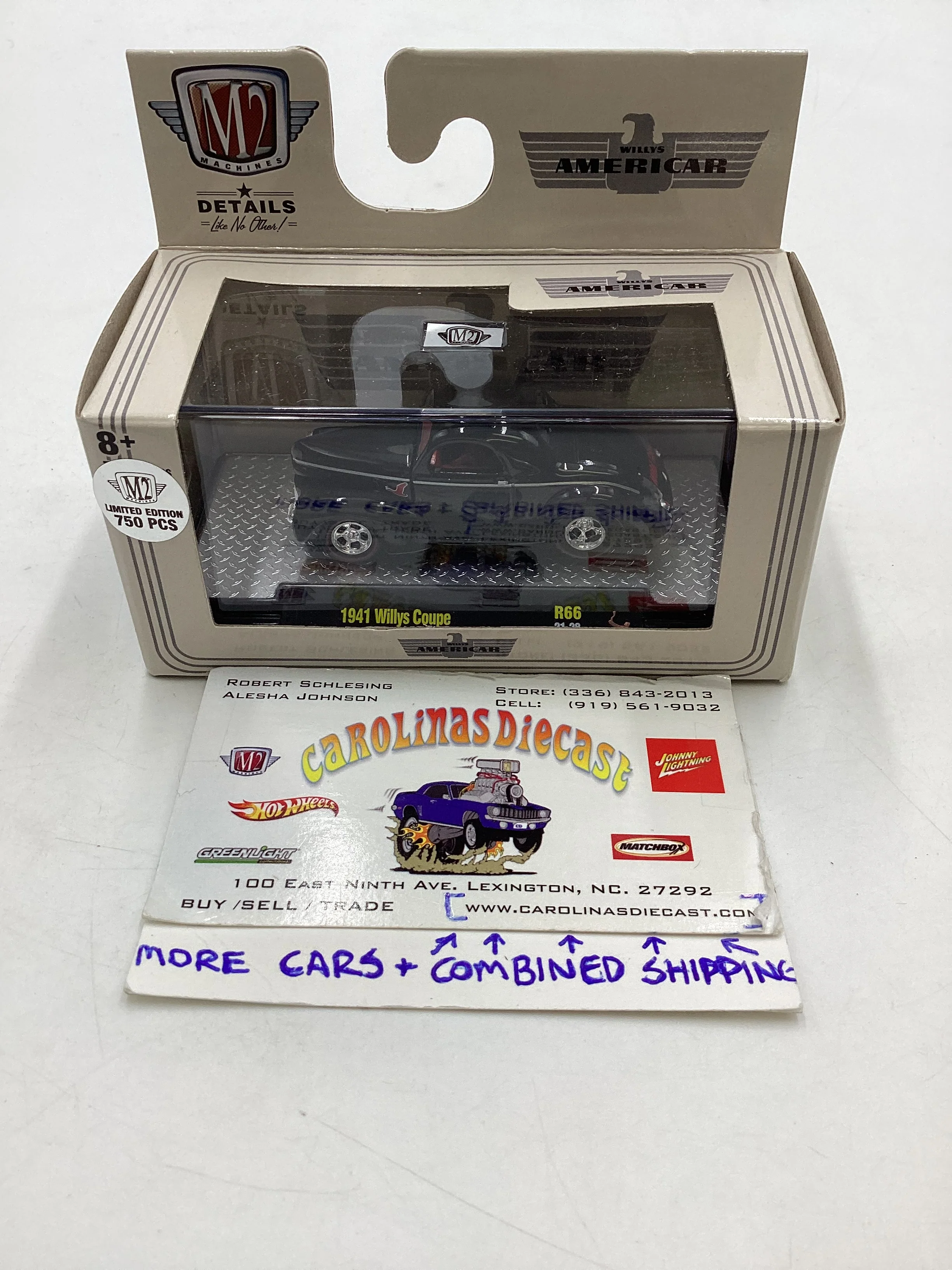 M2 Machines CHASE Willys Americar 1941 Willys Coupe Black R66 with protector