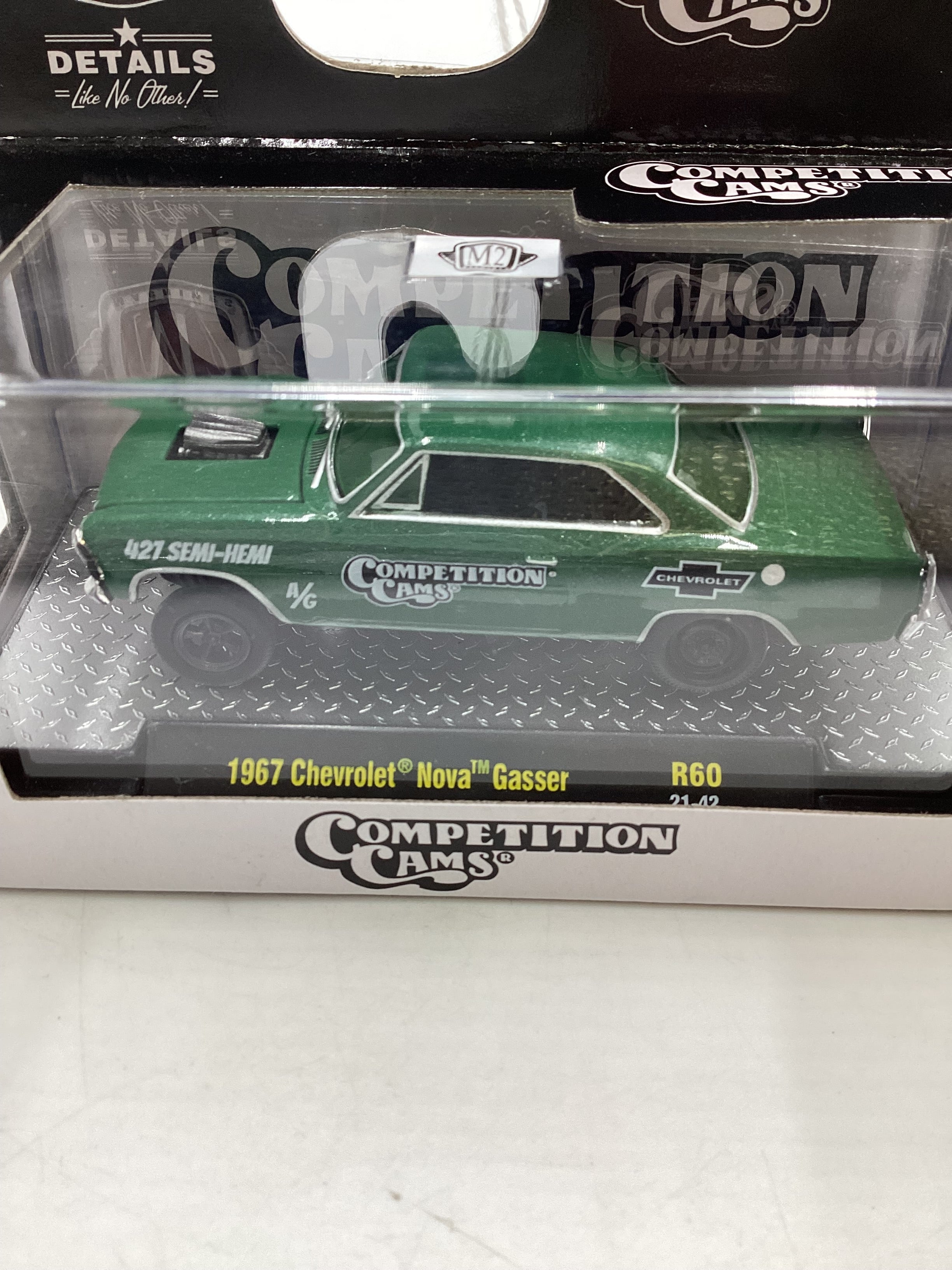 M2 Machines Competition Cams R60 1967 Chevrolet Nova Gasser Green - Image 3