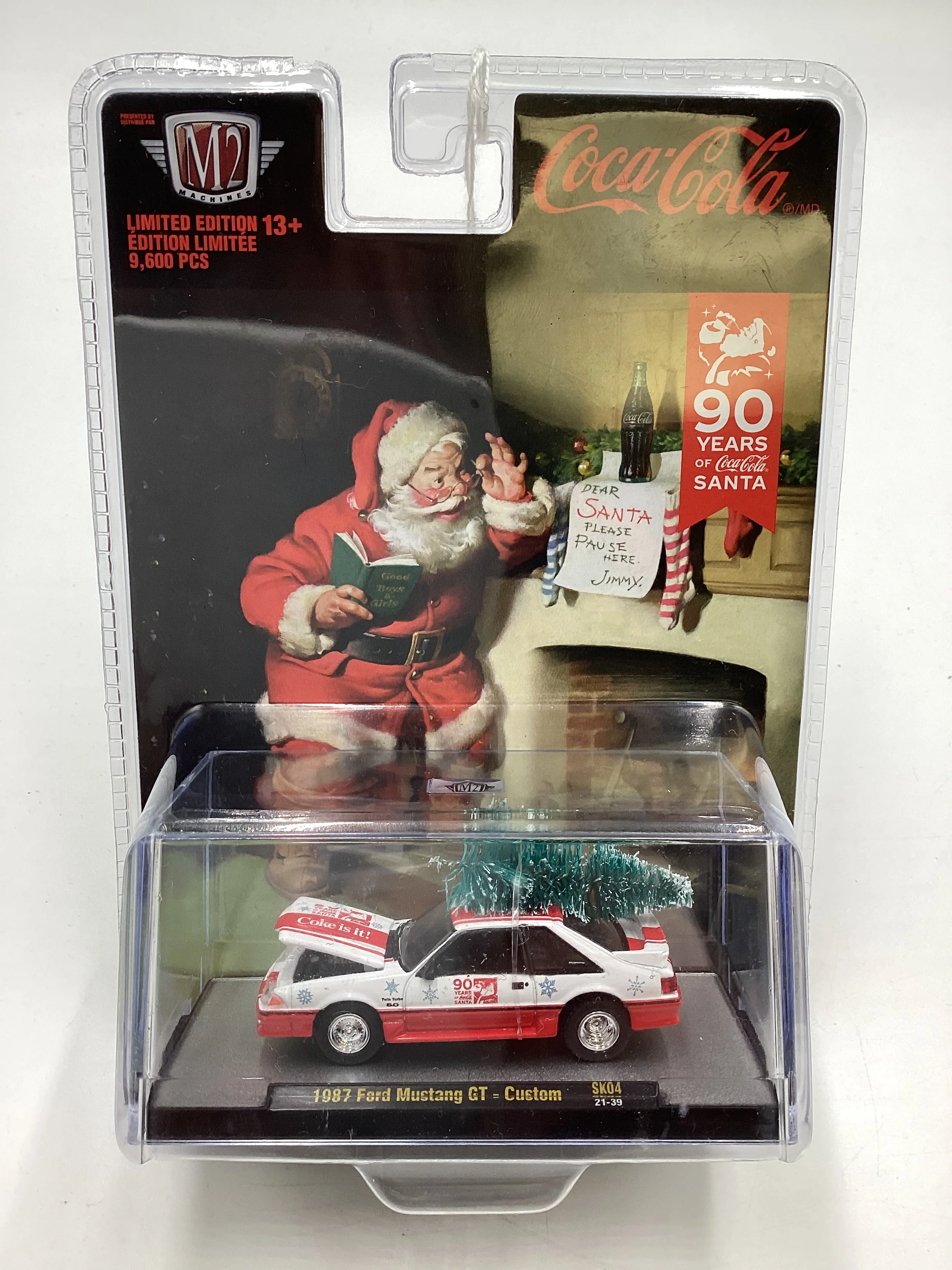 M2 Machines Coca Cola 1987 Ford Mustang GT Custom Red/White SK04 204C - Image 2