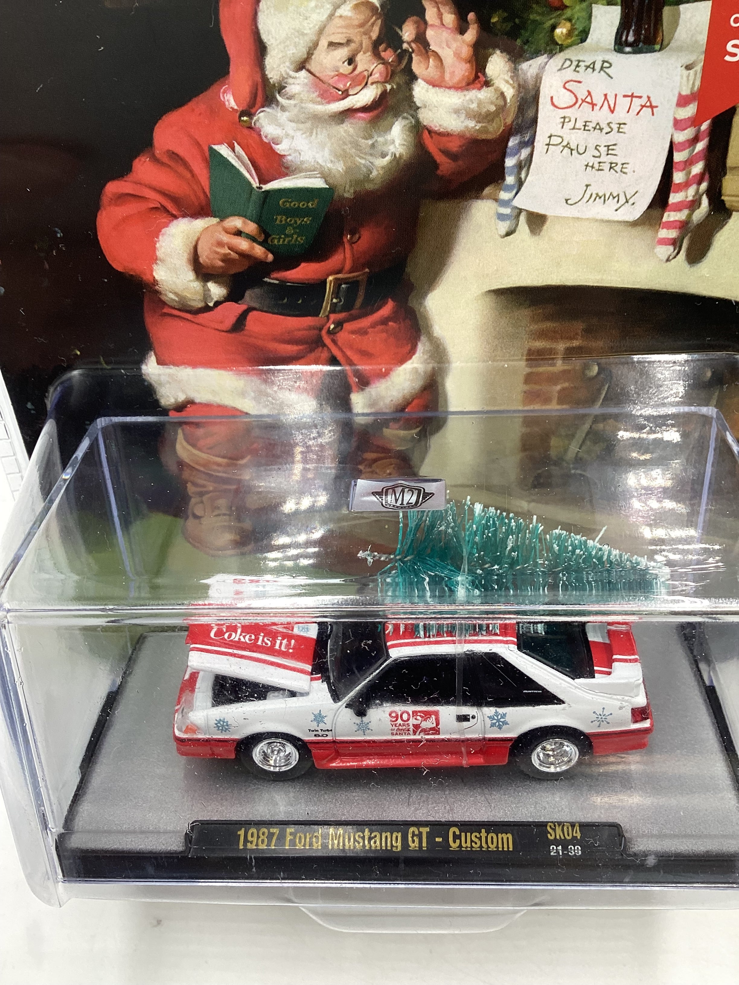 M2 Machines Coca Cola 1987 Ford Mustang GT Custom Red/White SK04 204C - Image 6