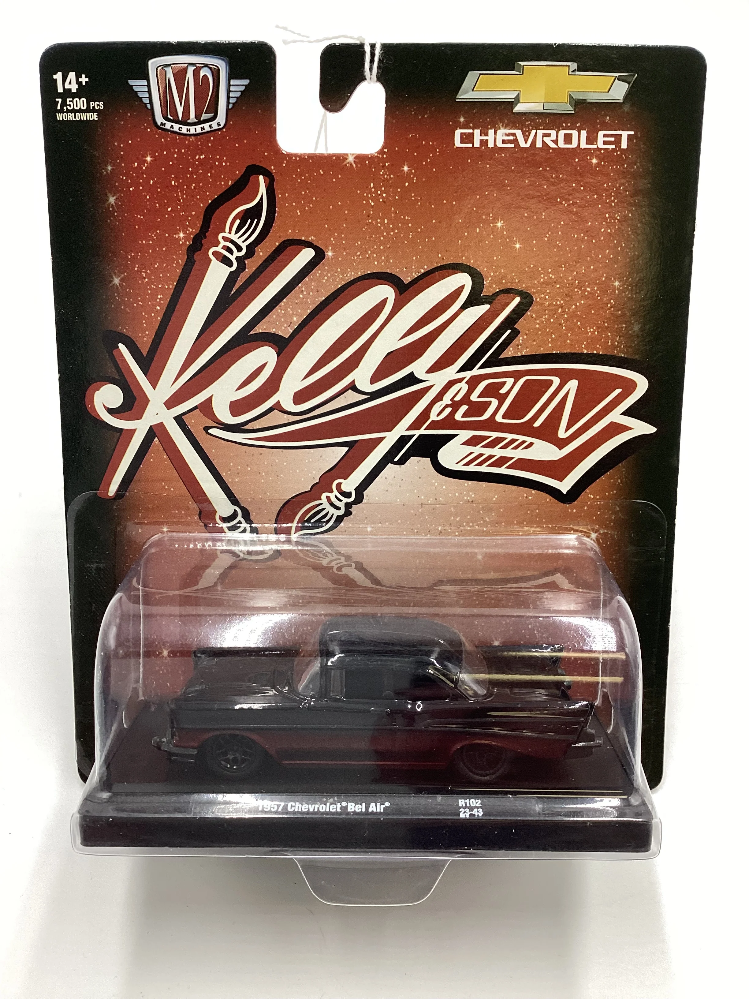 M2 Machines Kelly and Son 1957 Chevrolet Bel Air Black W/Red R102 191C - Image 2