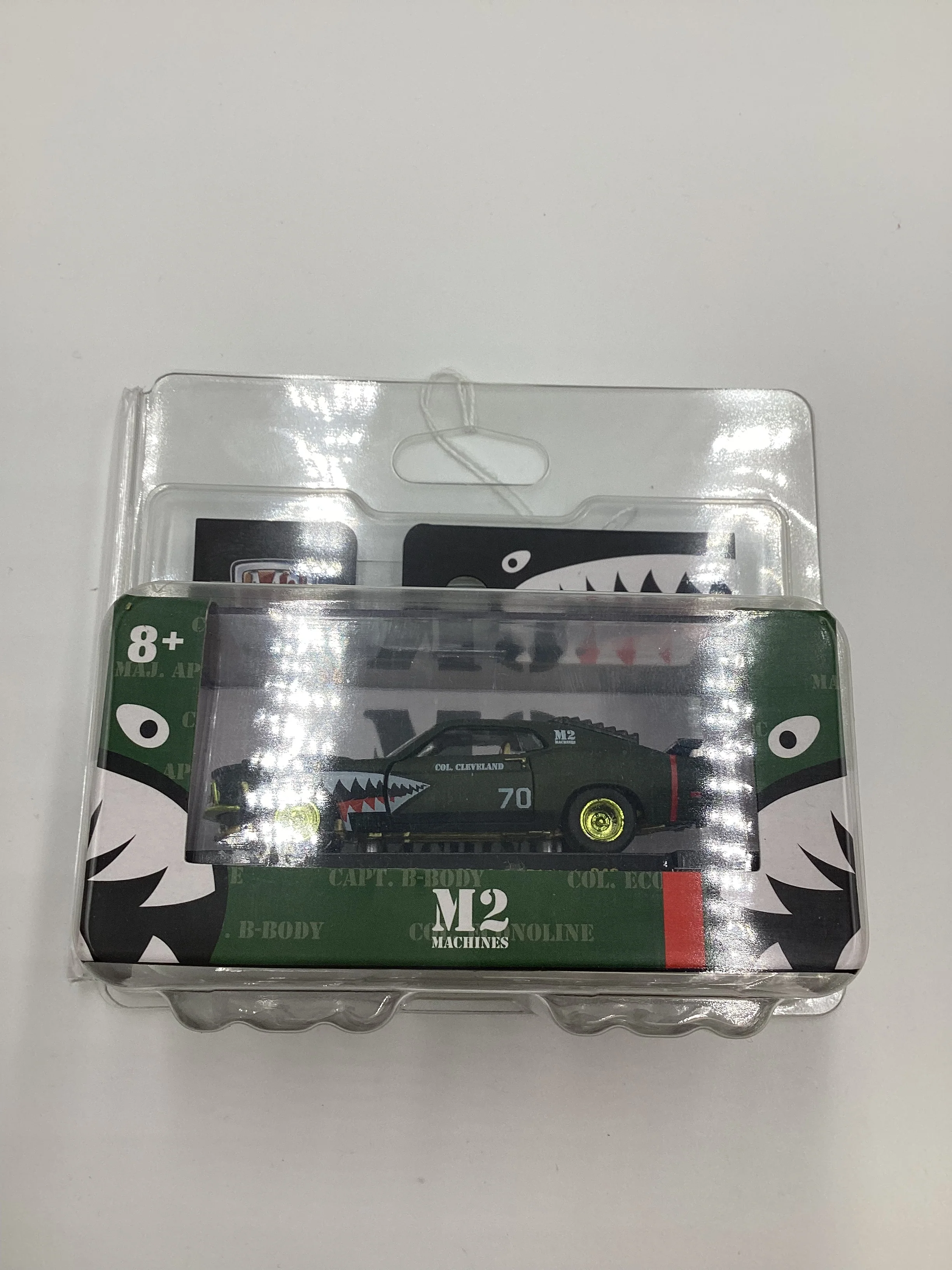 M2 Machines S46 Col. Cleveland 1970 Ford Mustang Mach 1 351 Green Chase with protector - Image 9