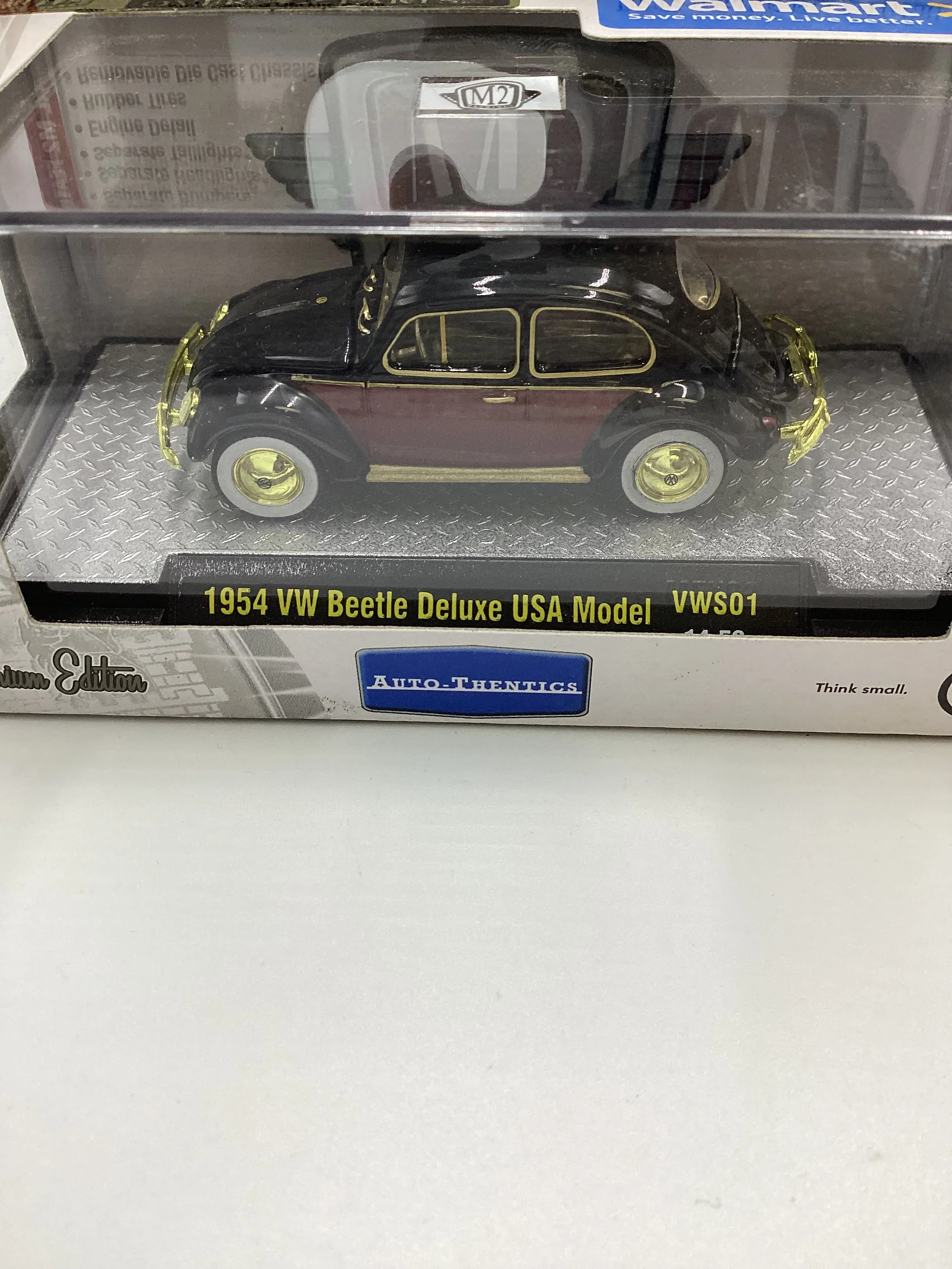 M2 Machines Walmart Exclusive 1954 VW Beetle Deluxe USA Model VWS01 Chase with protector (1) - Image 3