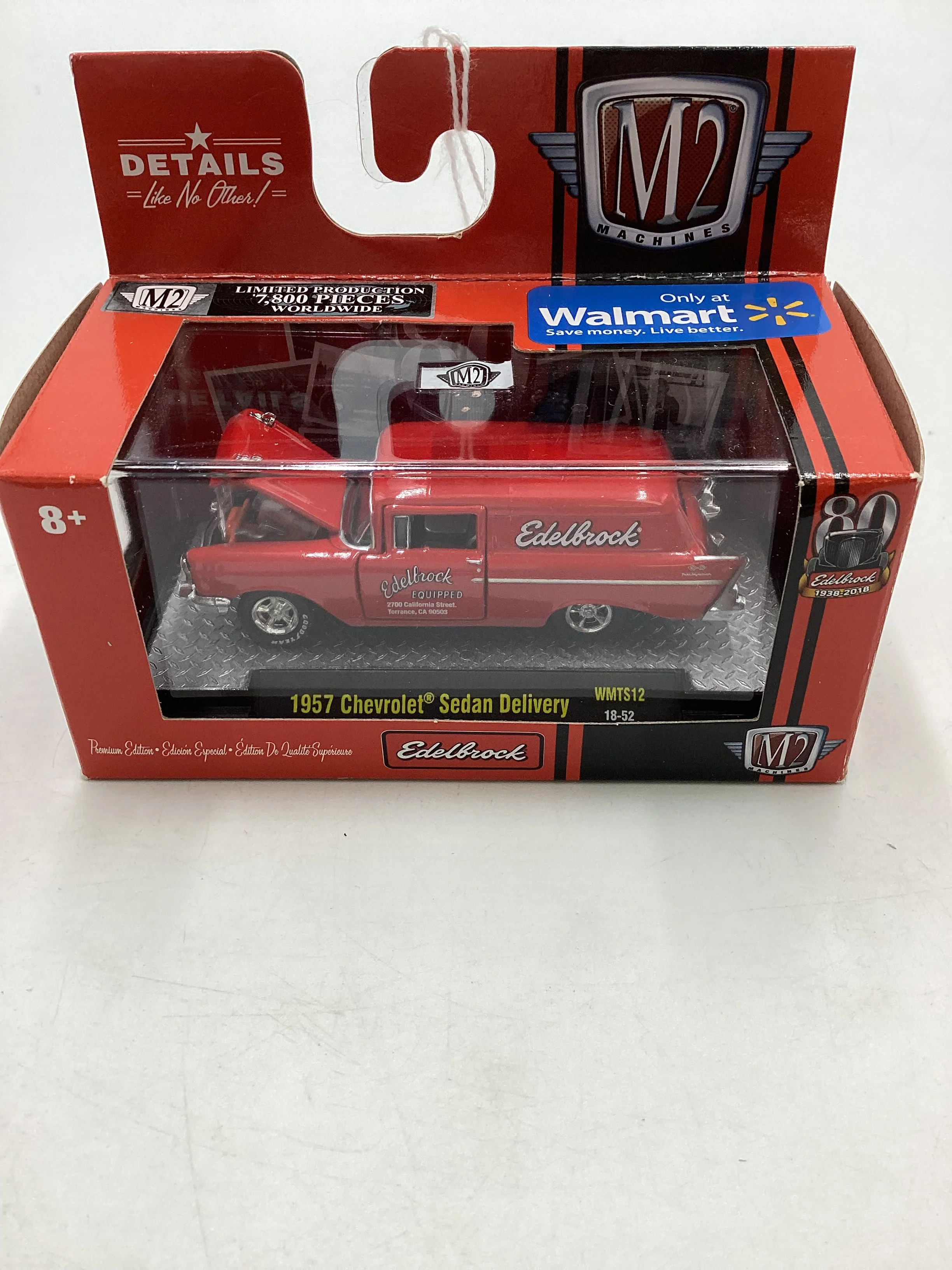 M2 Machines Walmart Exclusive Edelbrock 1957 Chevrolet Sedan Delivery Red WMTS12 - Image 2