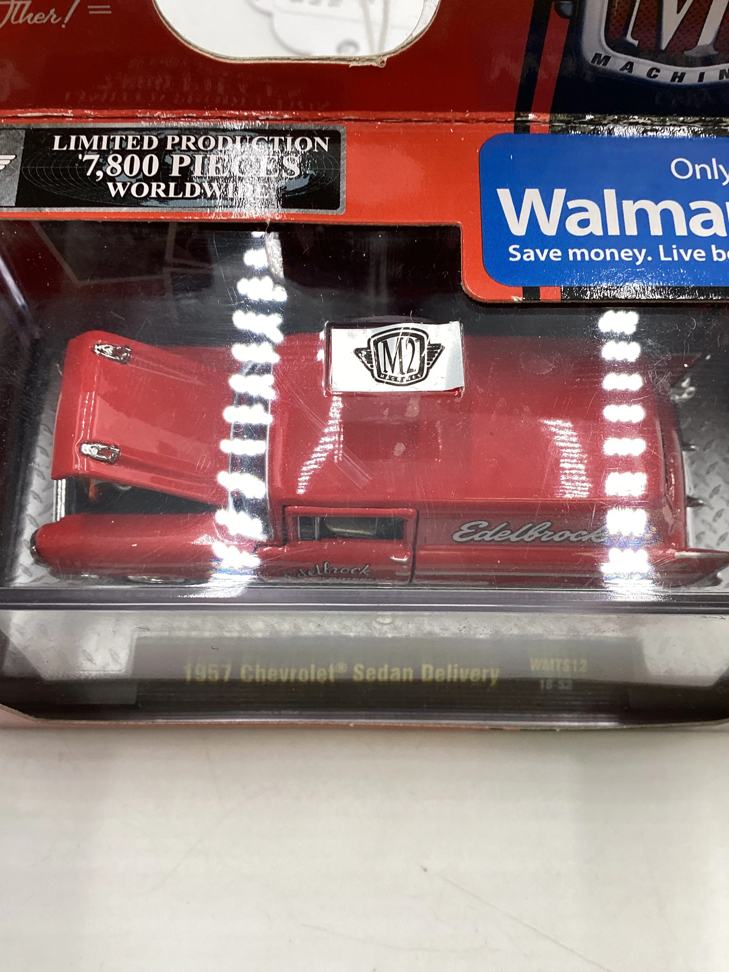 M2 Machines Walmart Exclusive Edelbrock 1957 Chevrolet Sedan Delivery Red WMTS12 - Image 4