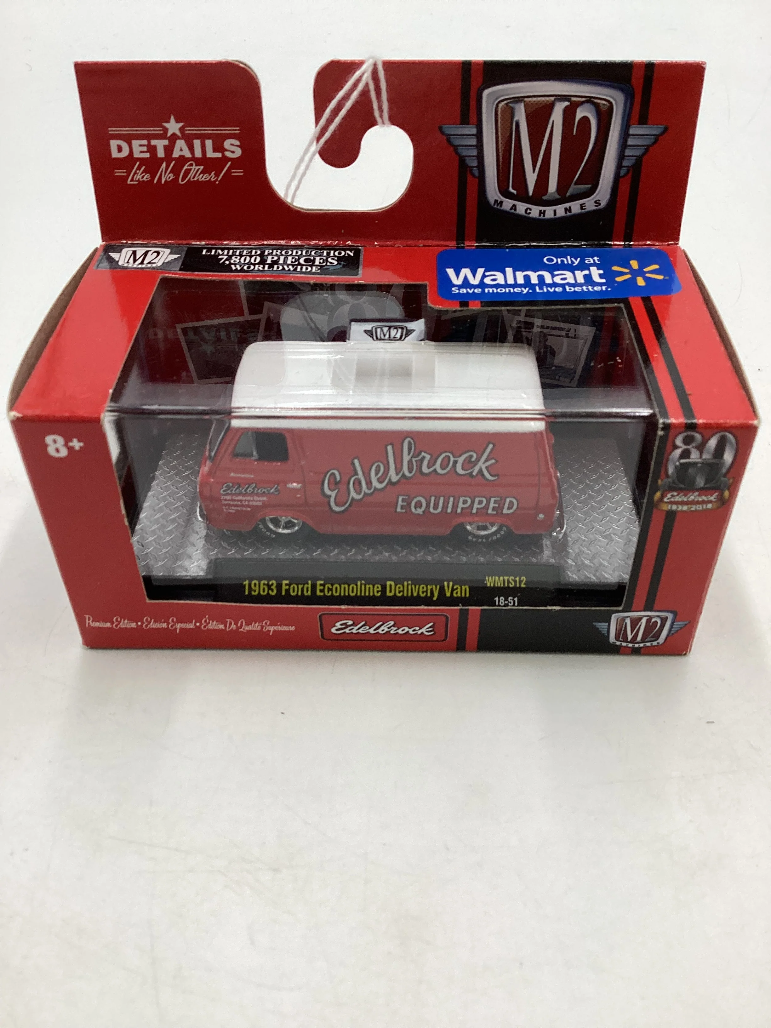 M2 Machines Walmart Exclusive Edelbrock 1963 Ford Econoline Delivery Van Red WMTS12 - Image 2