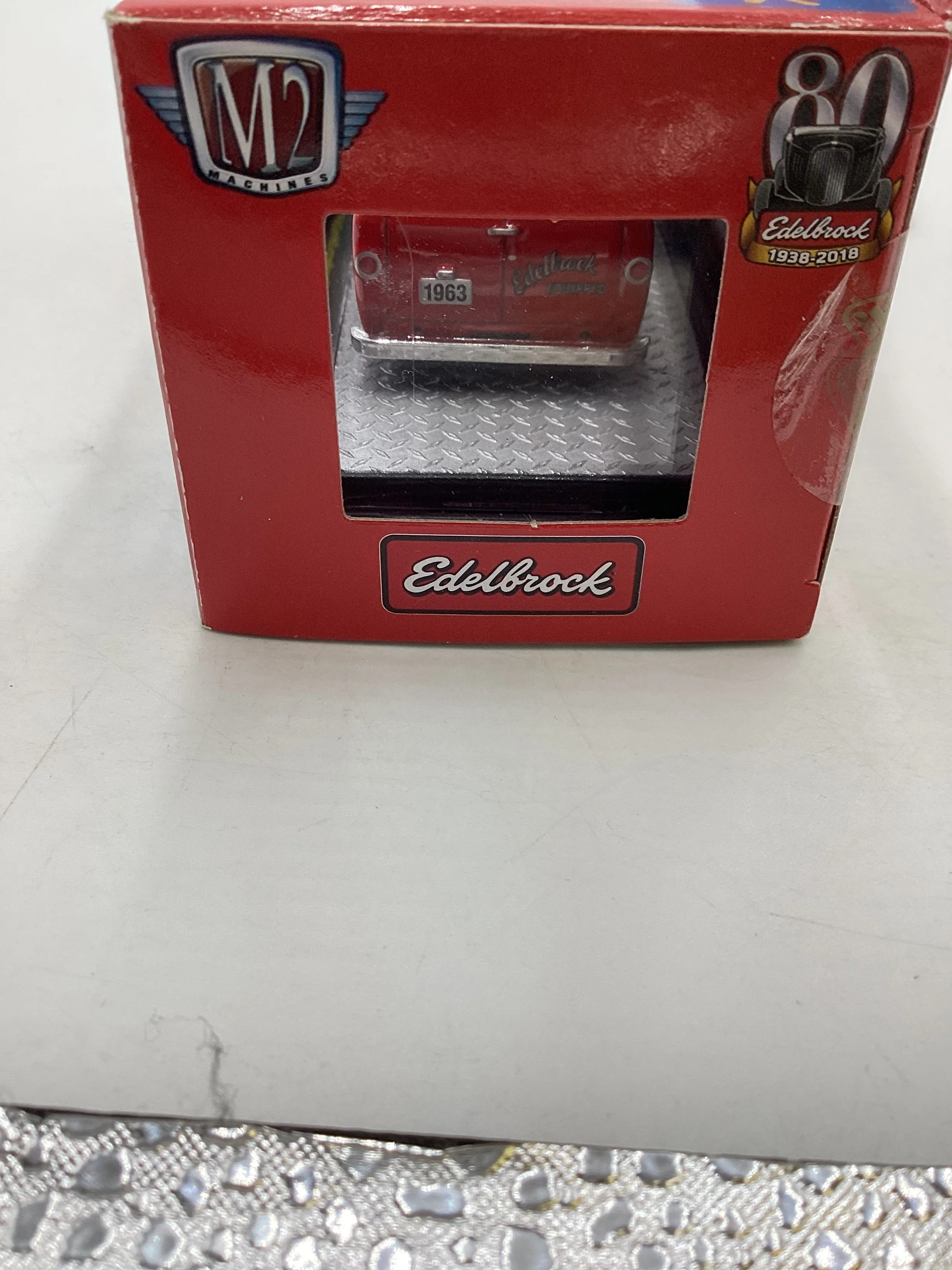 M2 Machines Walmart Exclusive Edelbrock 1963 Ford Econoline Delivery Van Red WMTS12 - Image 5