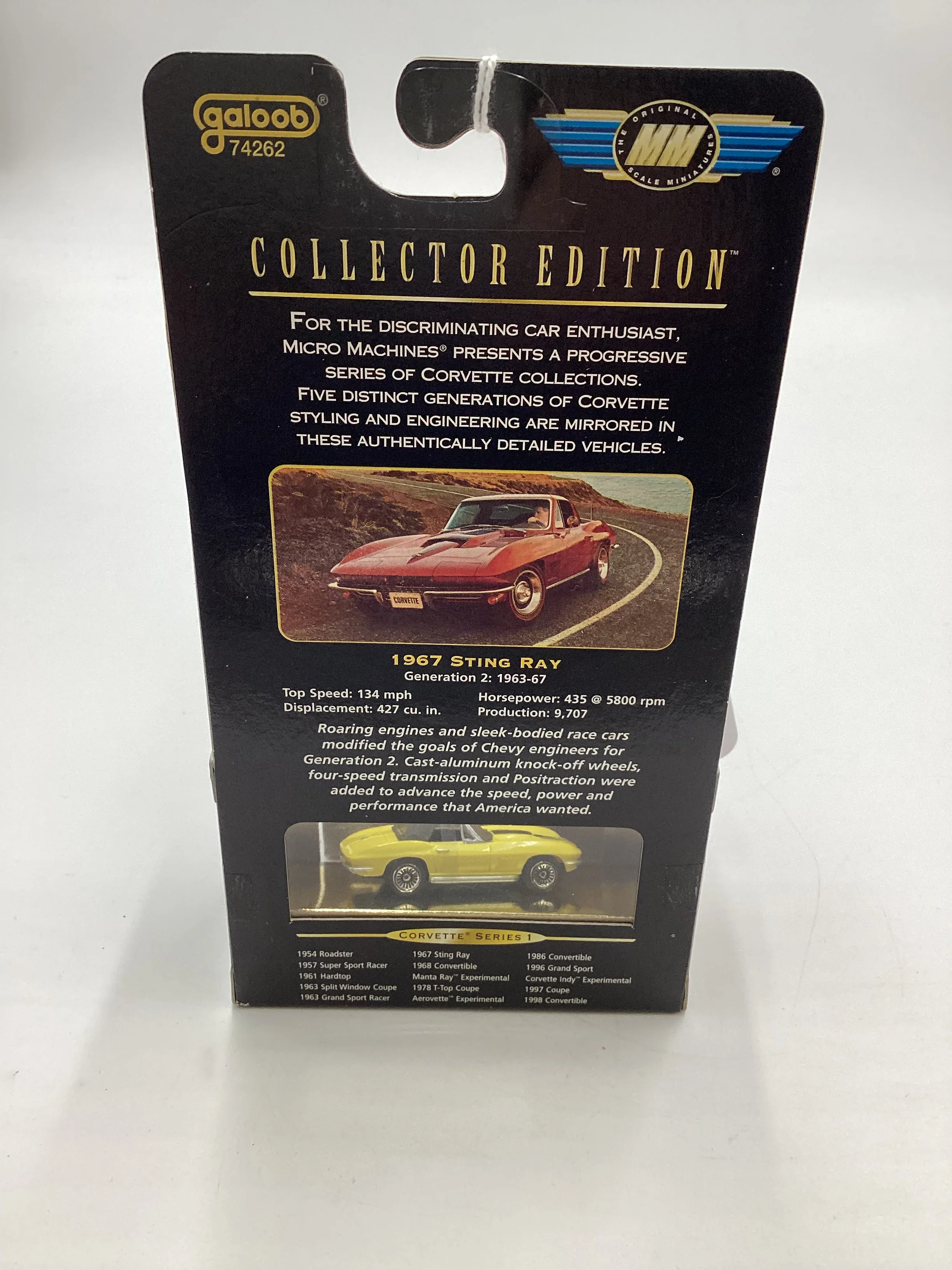 Micro Machines Collectors Edition Corvette Series 1 1967 Sting Ray Yellow 1/13400 SR CE 65 - Image 6