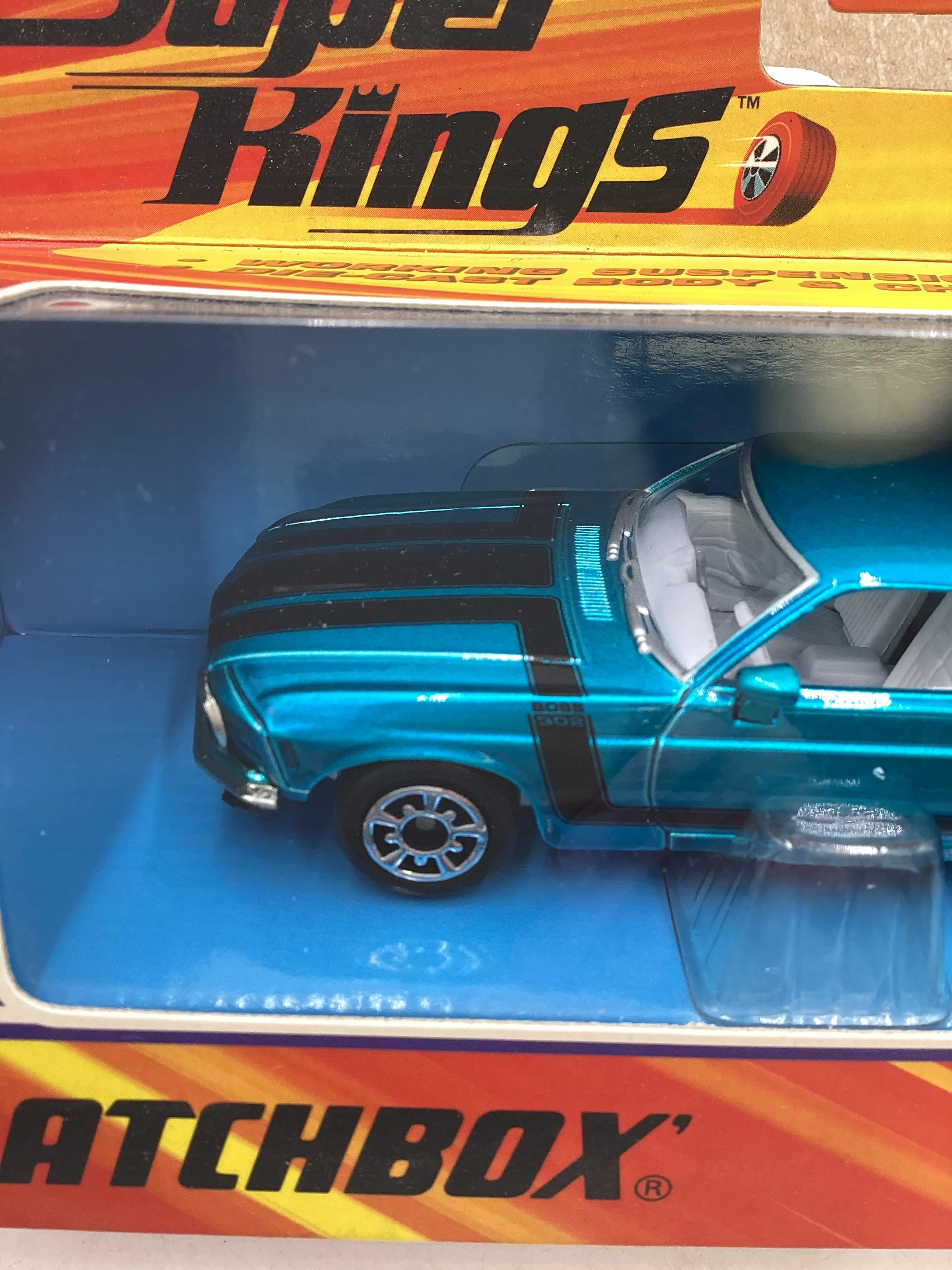 Matchbox 2005 Classic Super Kings K-205 1970 Ford Mustang Boss 302 Blue - Image 4