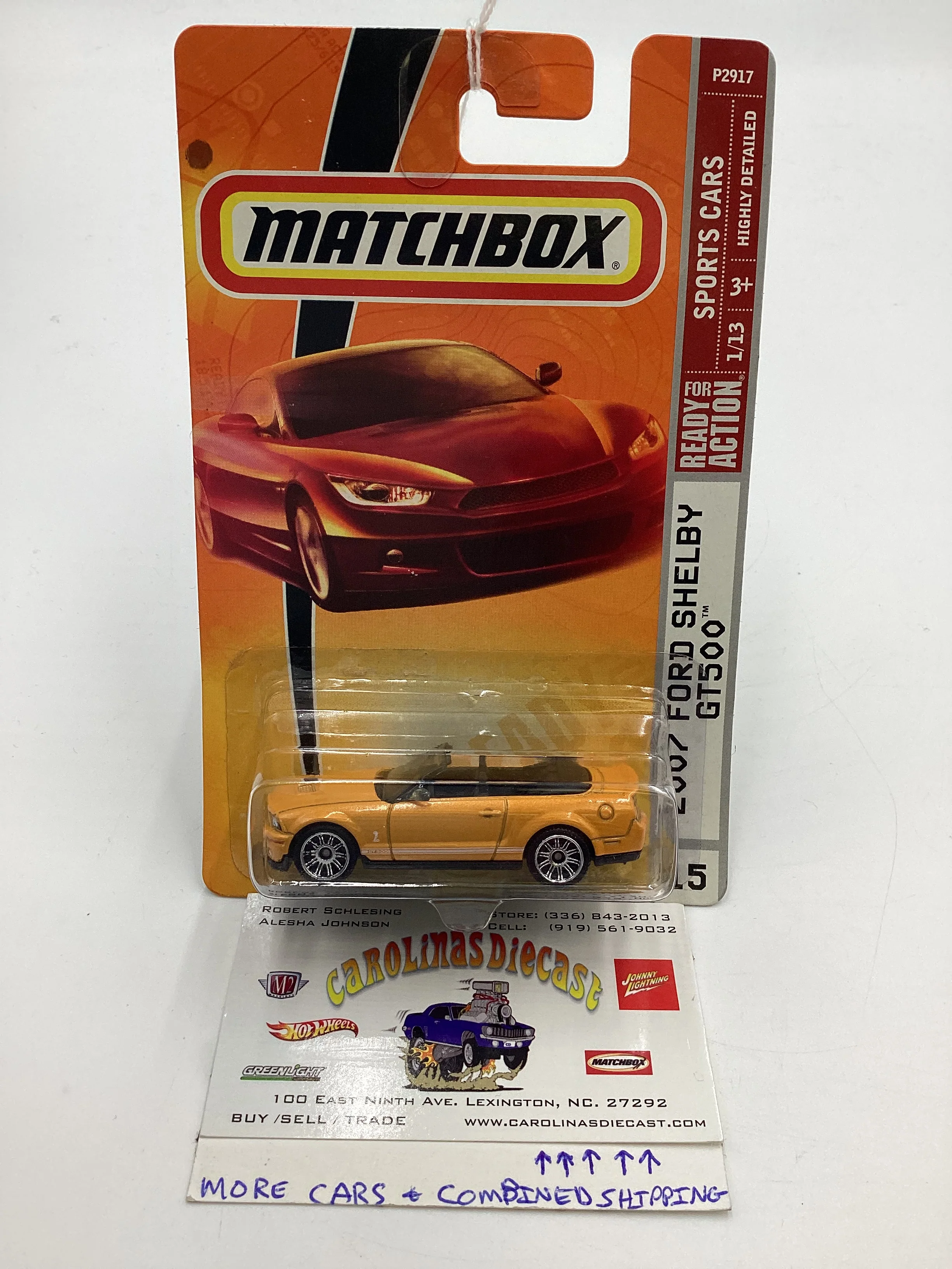 Matchbox Sports Cars #15 2007 Shelby GT500 Yellow 19D