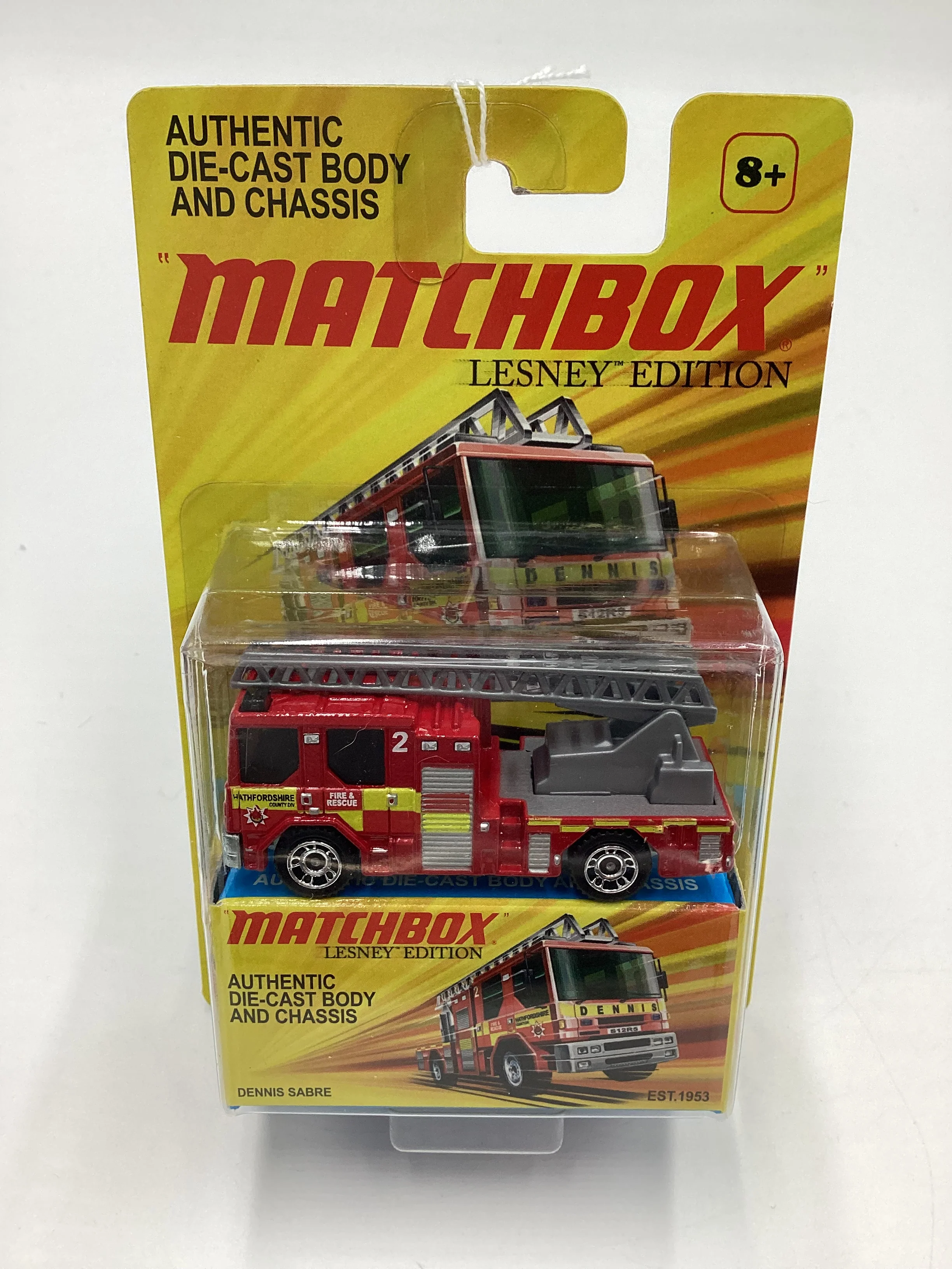Matchbox Lesley Edition Dennis Sabre Fire Engine Red Back of Card Damage 169H - Image 2