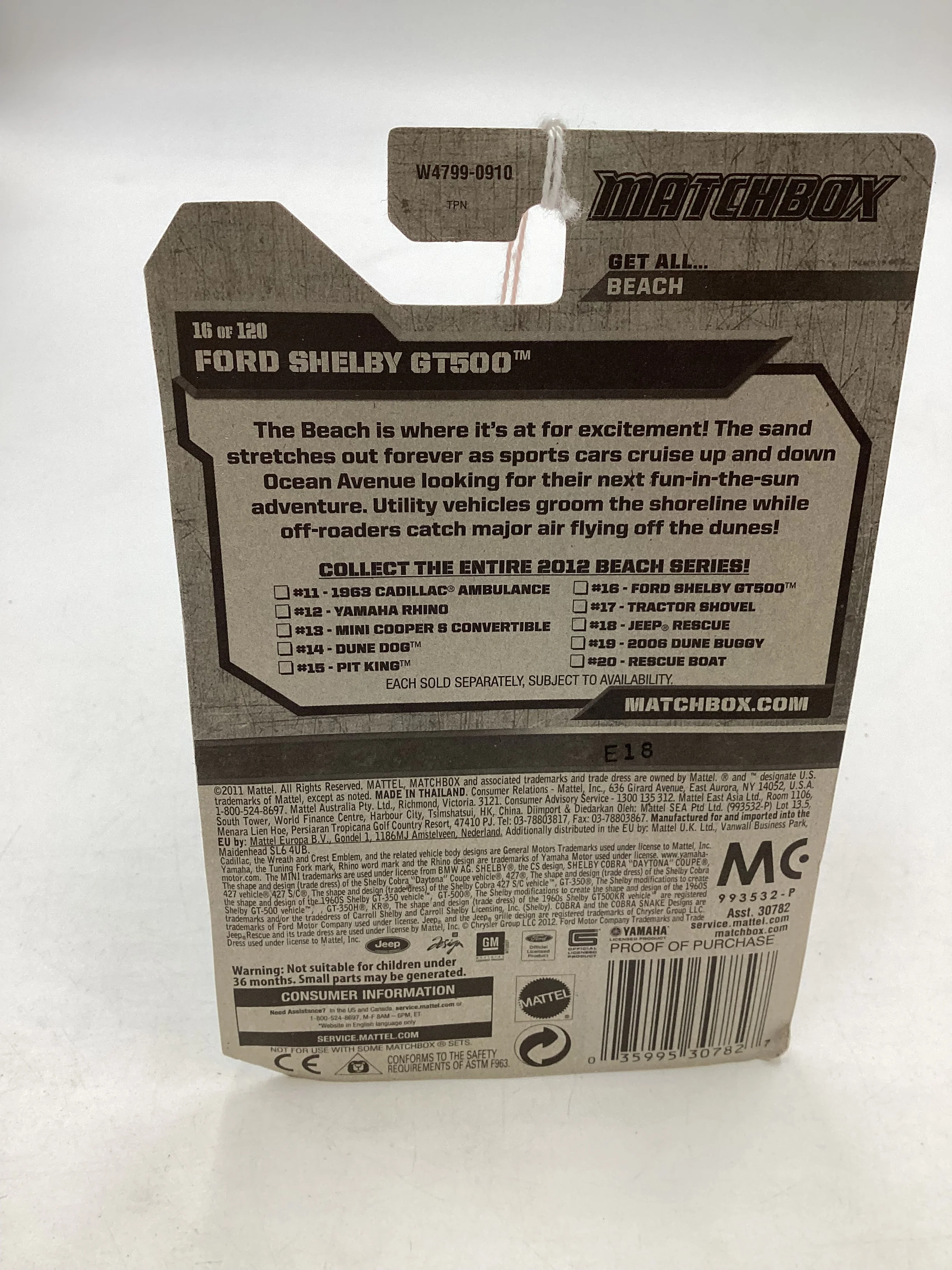 Matchbox MBX Beach #6 Ford Shelby GT500 Light Blue 208E - Image 7