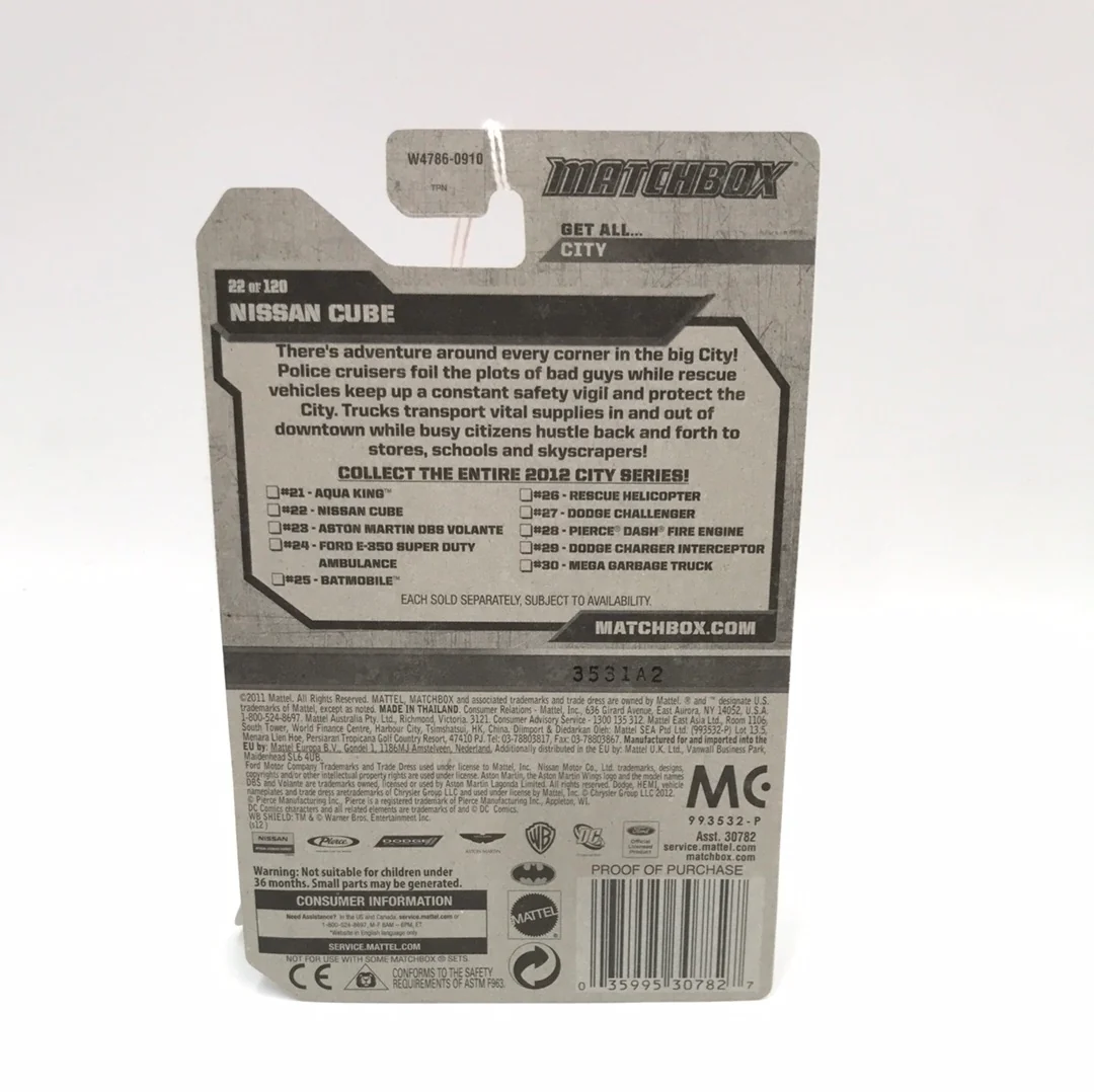 2012 matchbox MBX City #22 Nissan Cube TT1 - Image 4