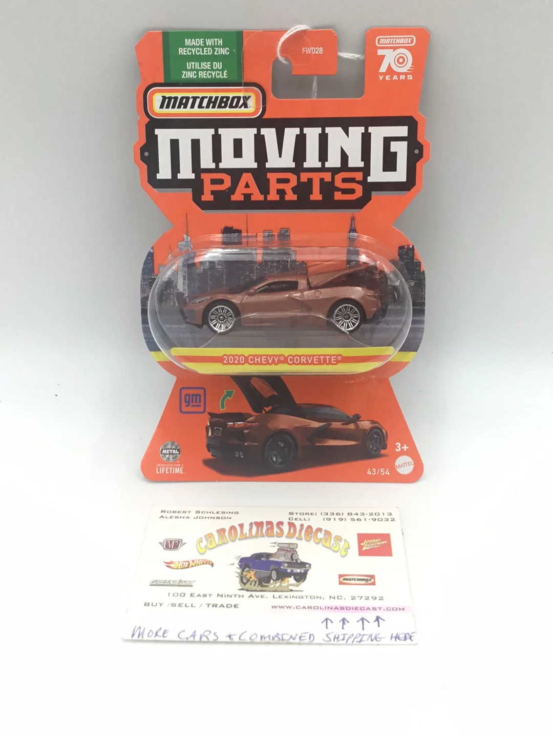 Matchbox Moving Parts 2020 Chevy Corvette copper 173H
