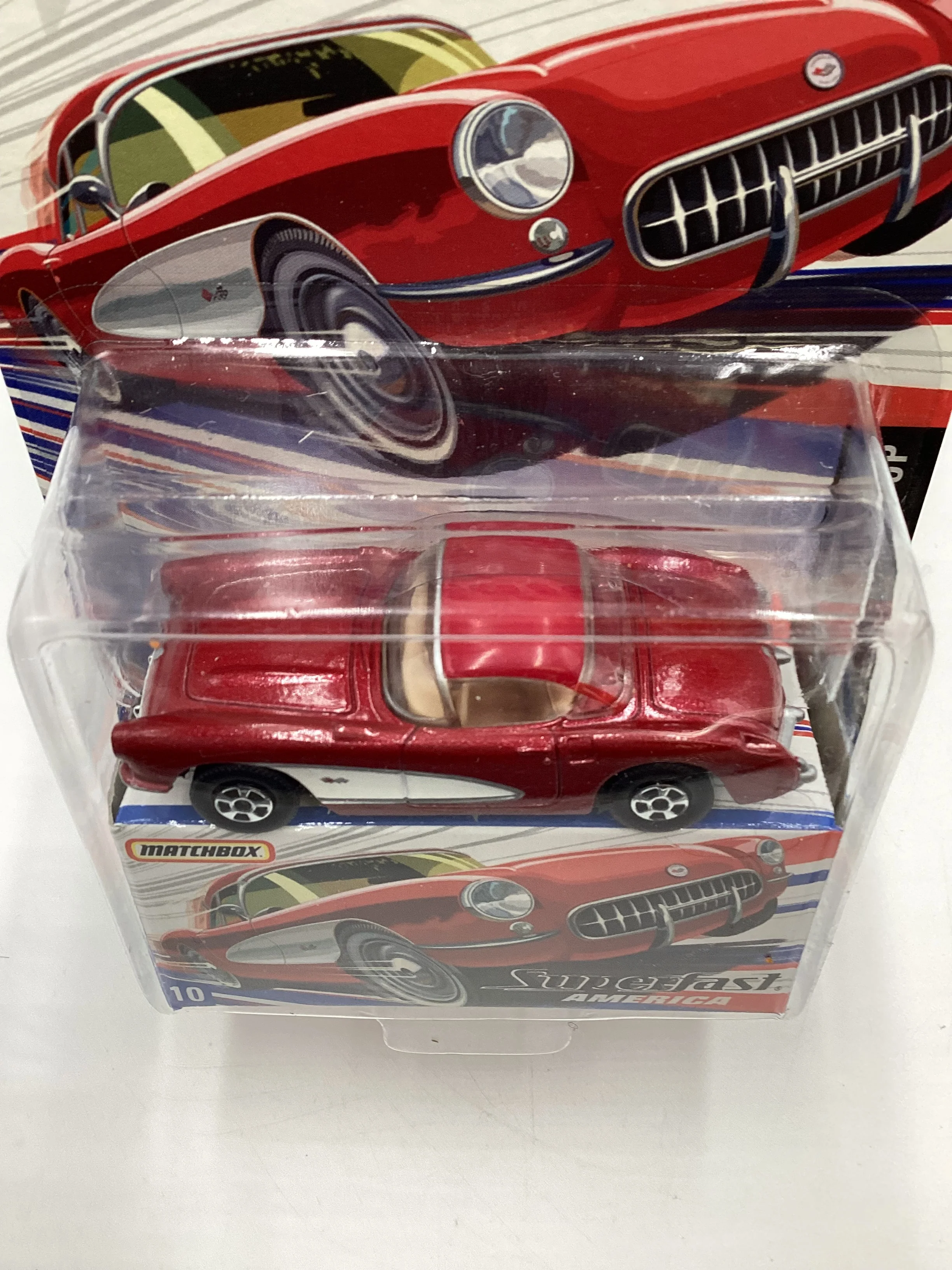 Matchbox Superfast America #10 1957 Corvette Hardtop Red 170H - Image 5