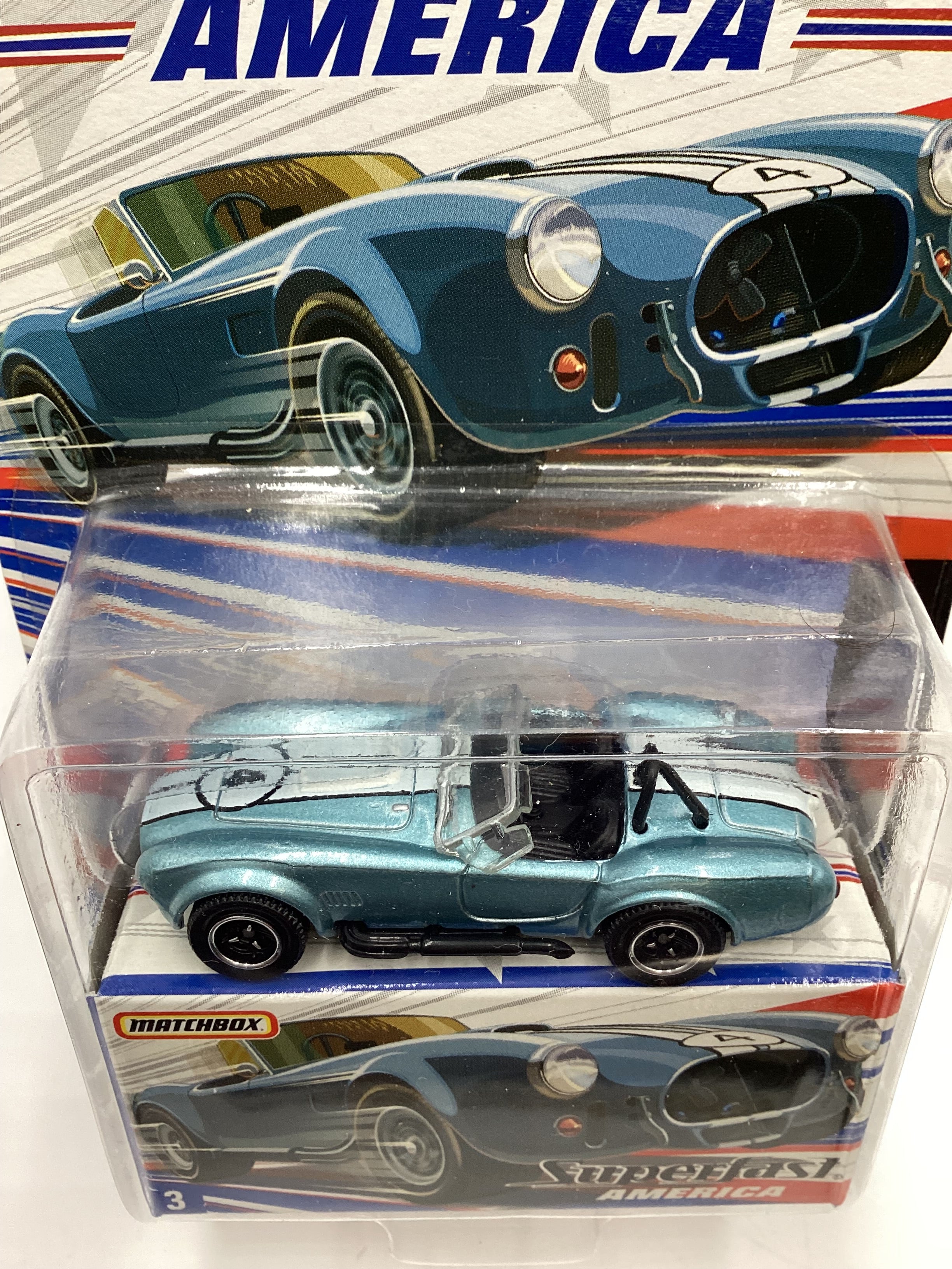 Matchbox Superfast America #3 1965 Shelby Cobra 427 S/C Light Blue - Image 6