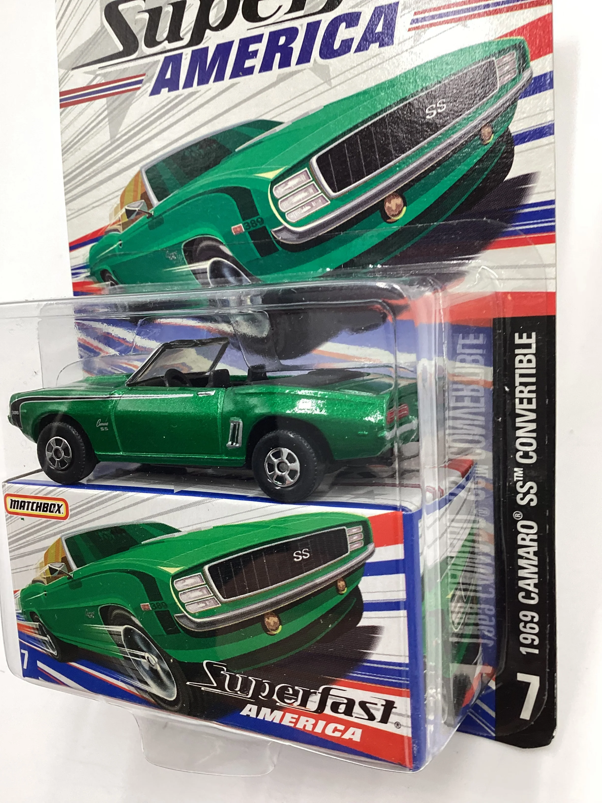 Matchbox Superfast America #7 1969 Chevrolet Camaro SS Convertible Green 174F - Image 4