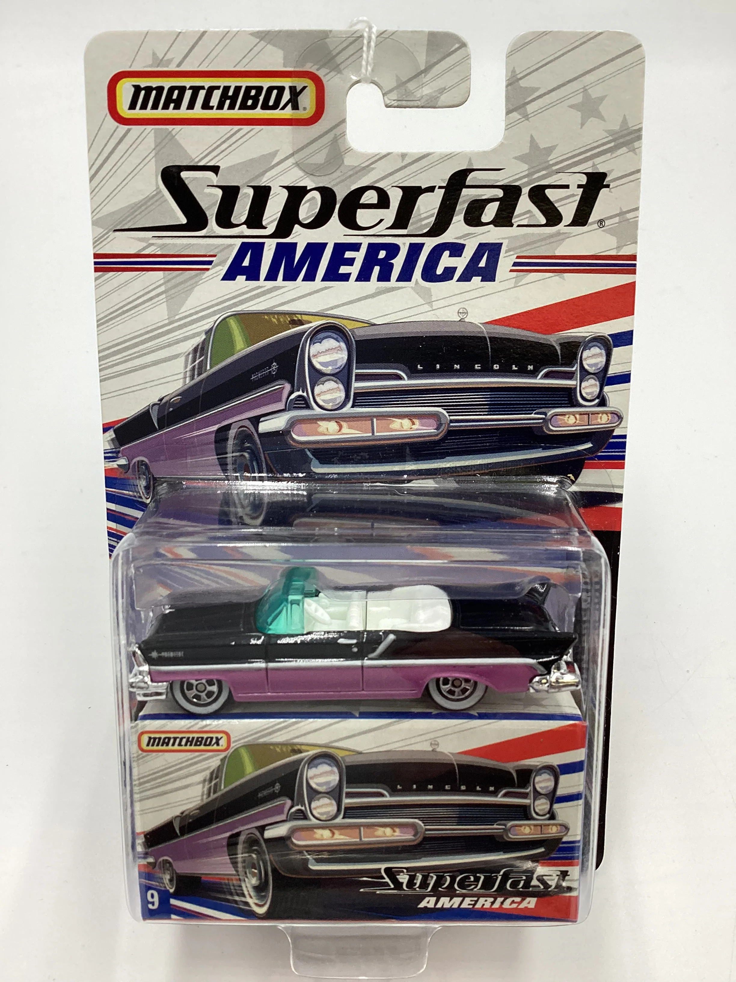 Matchbox Superfast America #9 1957 Lincoln Premiere Black/Purple 174F - Image 2