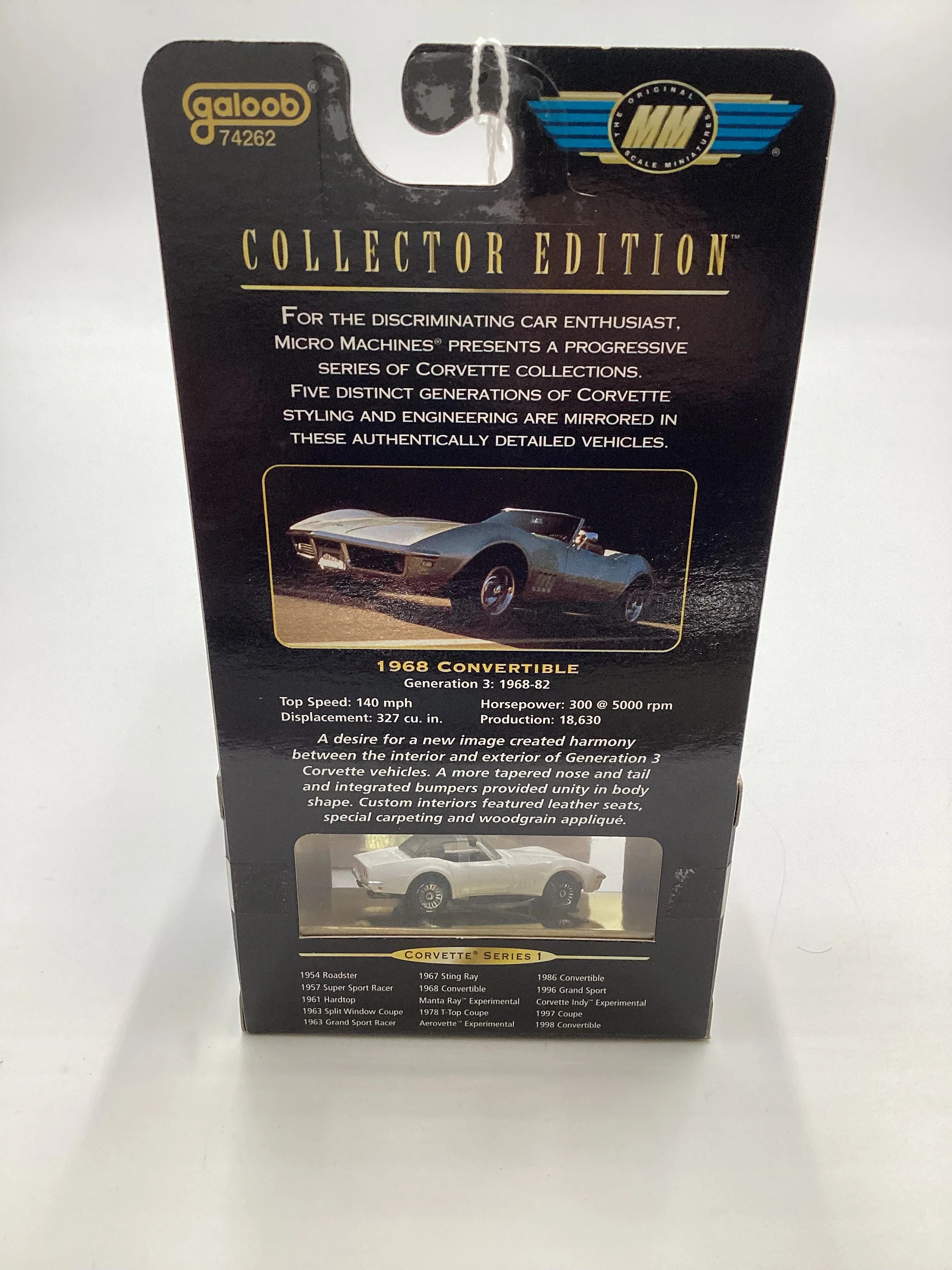Micro Machines Collectors Edition Corvette Series 1 1968 Convertible White 1/20000 SR CE4 - Image 7