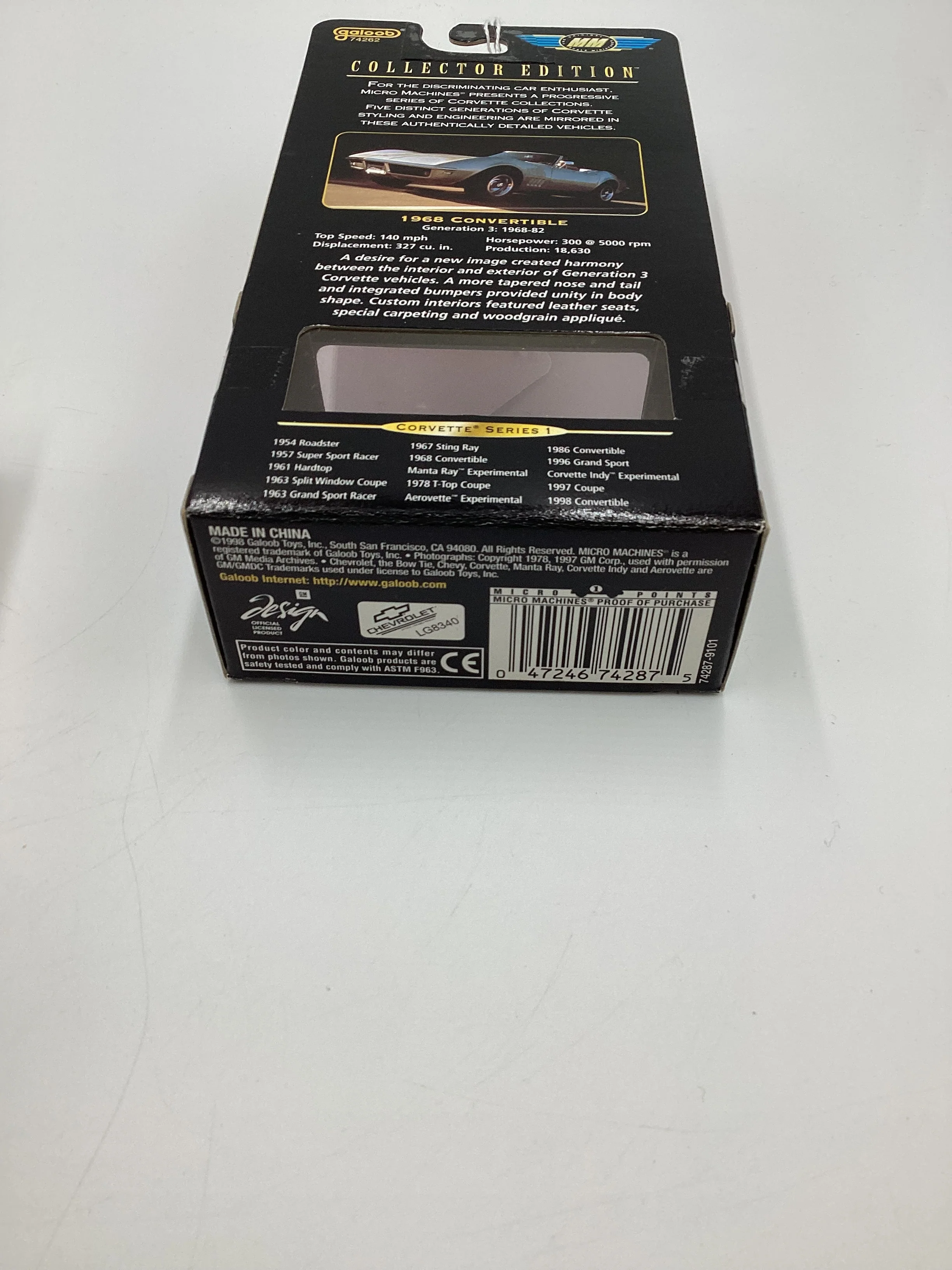 Micro Machines Collectors Edition Corvette Series 1 1968 Convertible White 1/20000 SR CE4 - Image 8