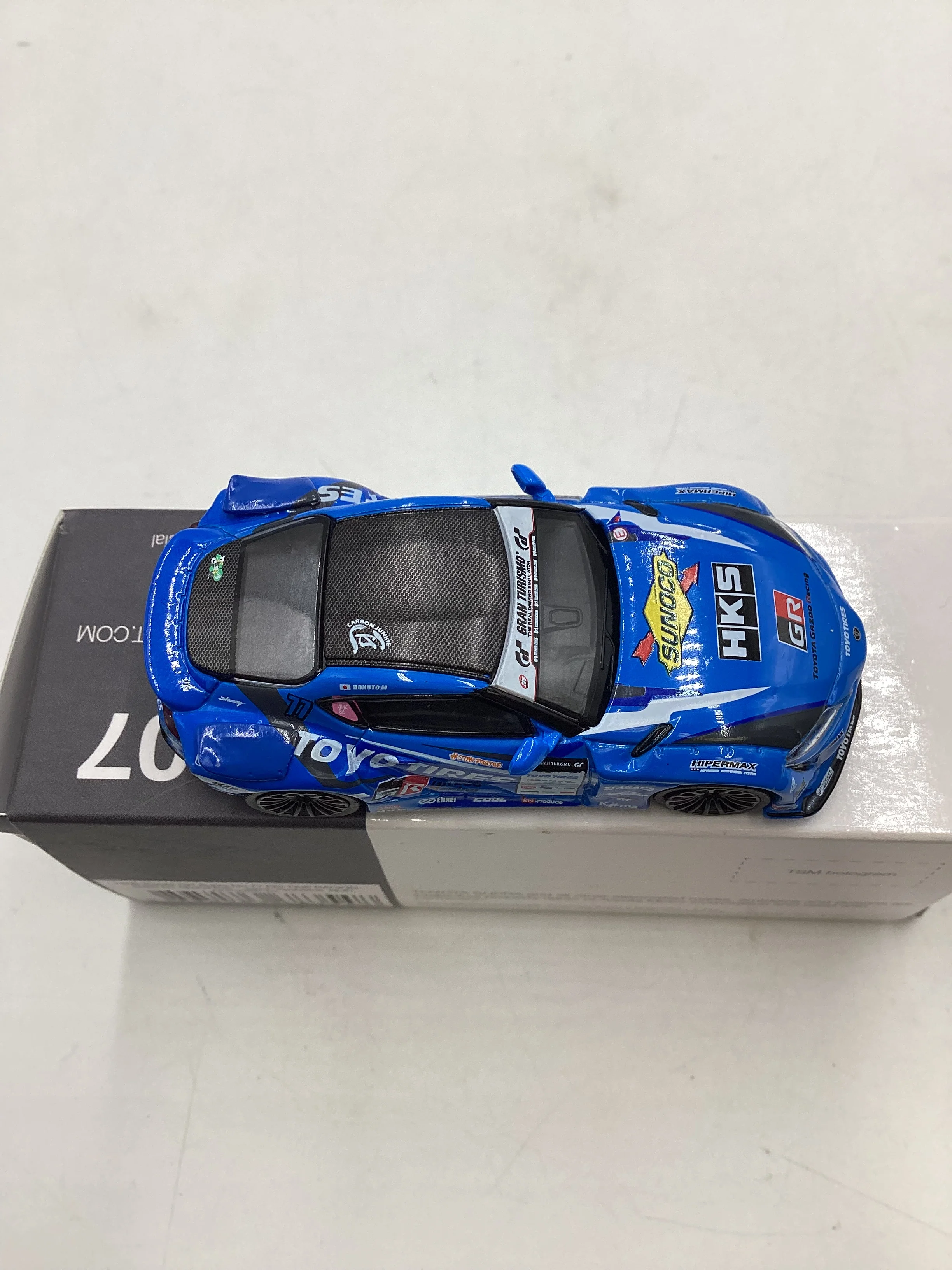 Mini GT #307 Opened HKS Toyota GR Supra No. 77 Blue - Image 7