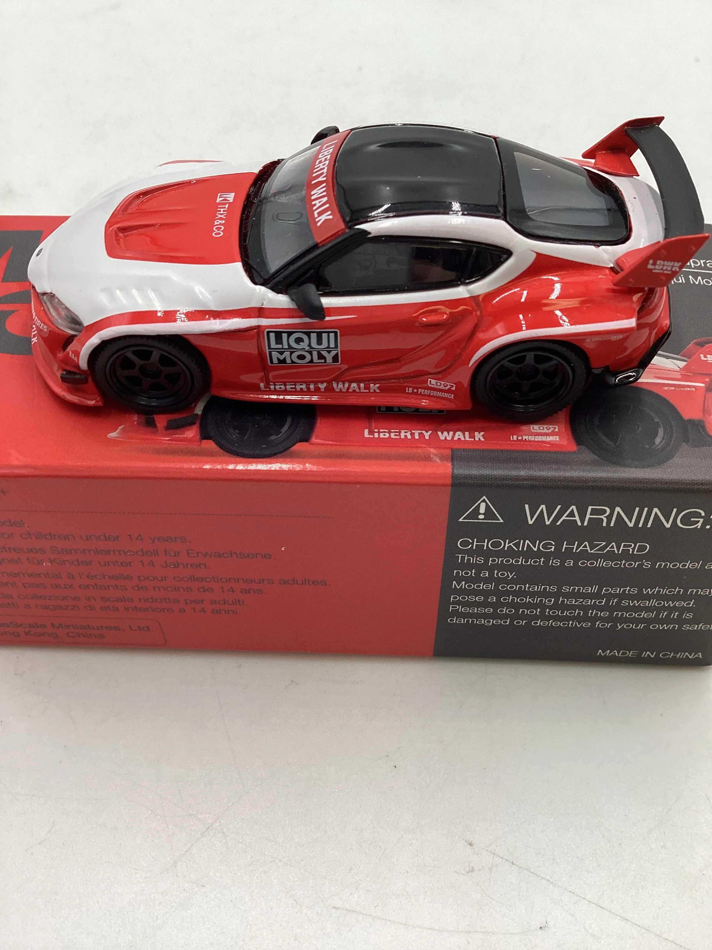 Mini GT #290 Opened LB Works Toyota GR Supra Liqui Moly Red - Image 3
