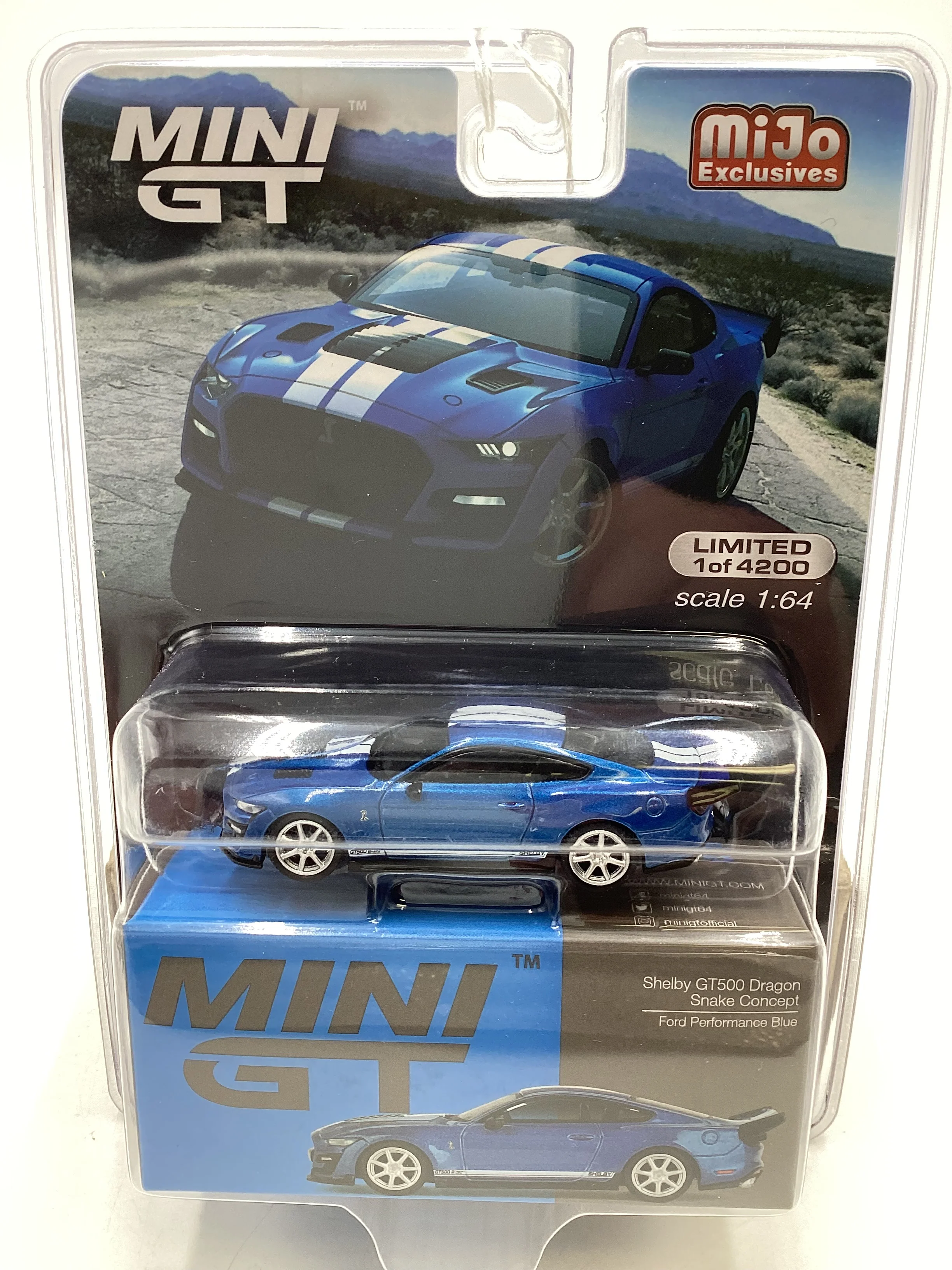 Mini GT Mijo Exclusives #568 Shelby GT500 Dragon Snake Concept Blue - Image 2