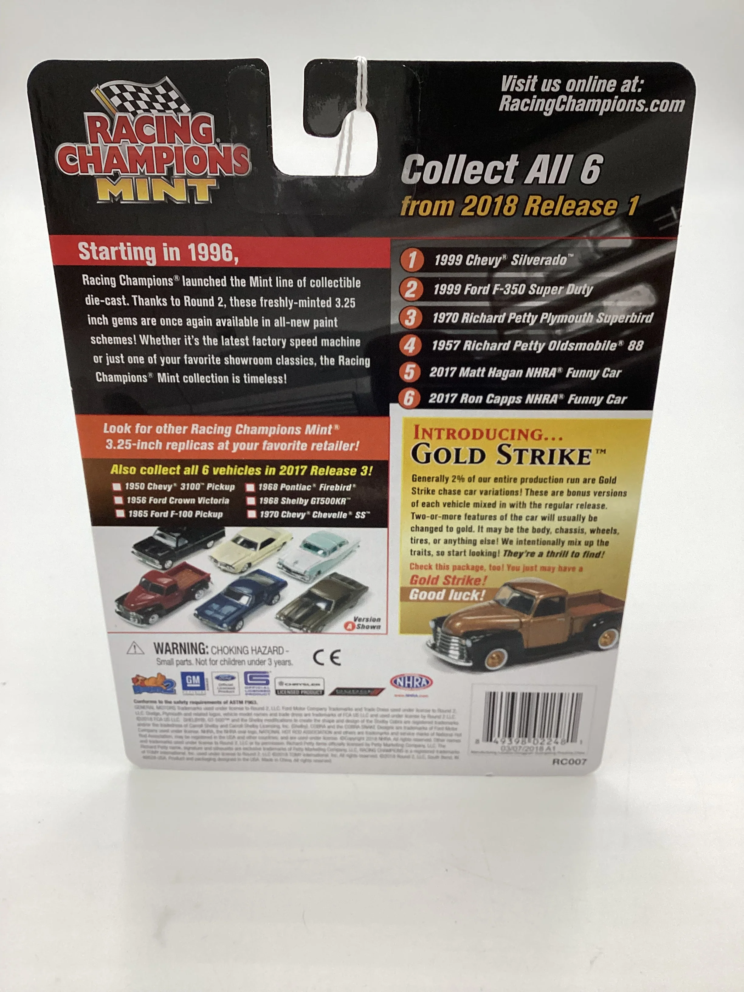 Racing Champions Mint #1 Release 1 Version A 1999 Chevy Silverado Green - Image 7