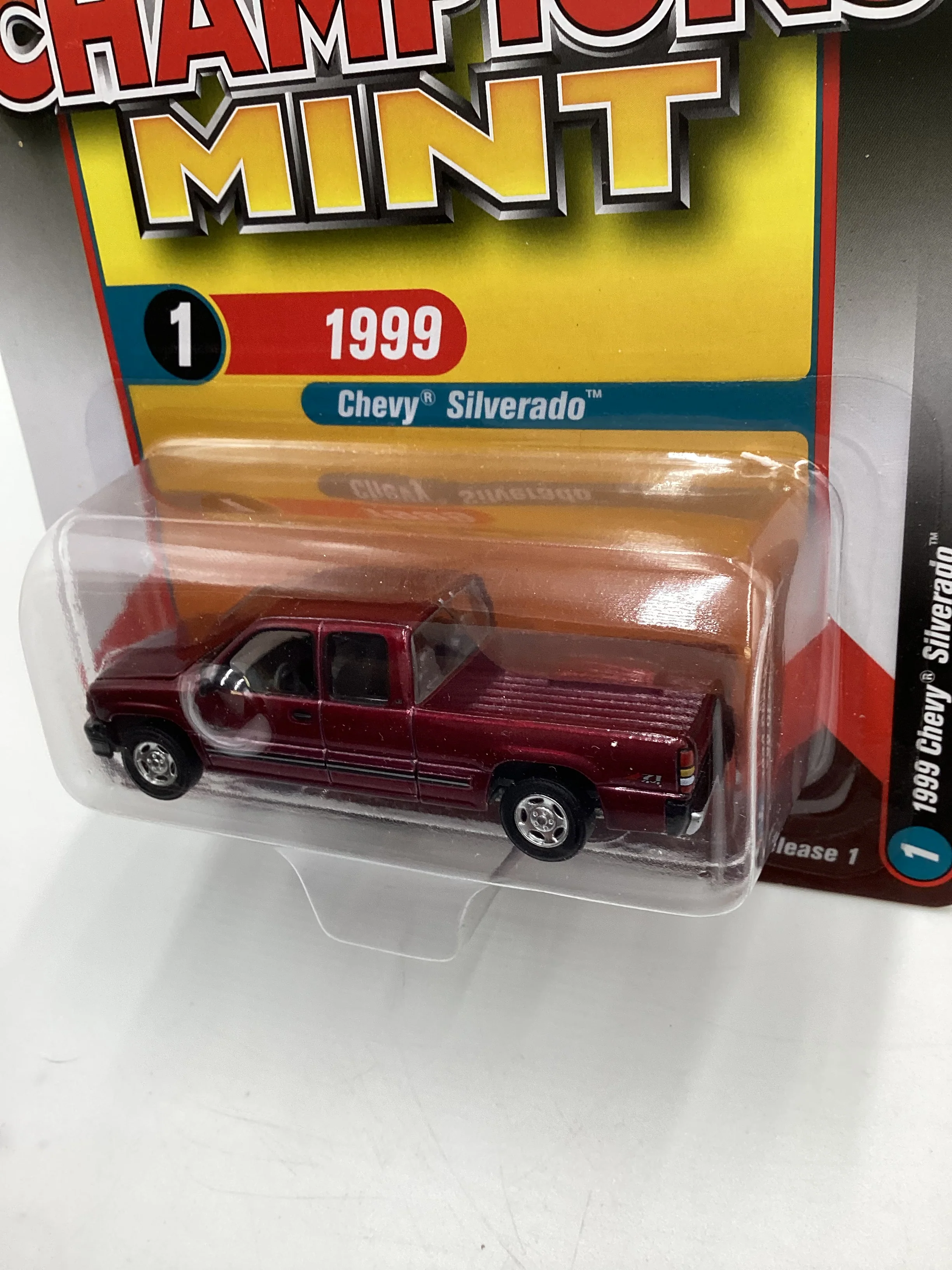 Racing Champions Mint #1 Release 1 Version B 1999 Chevy Silverado Red - Image 4