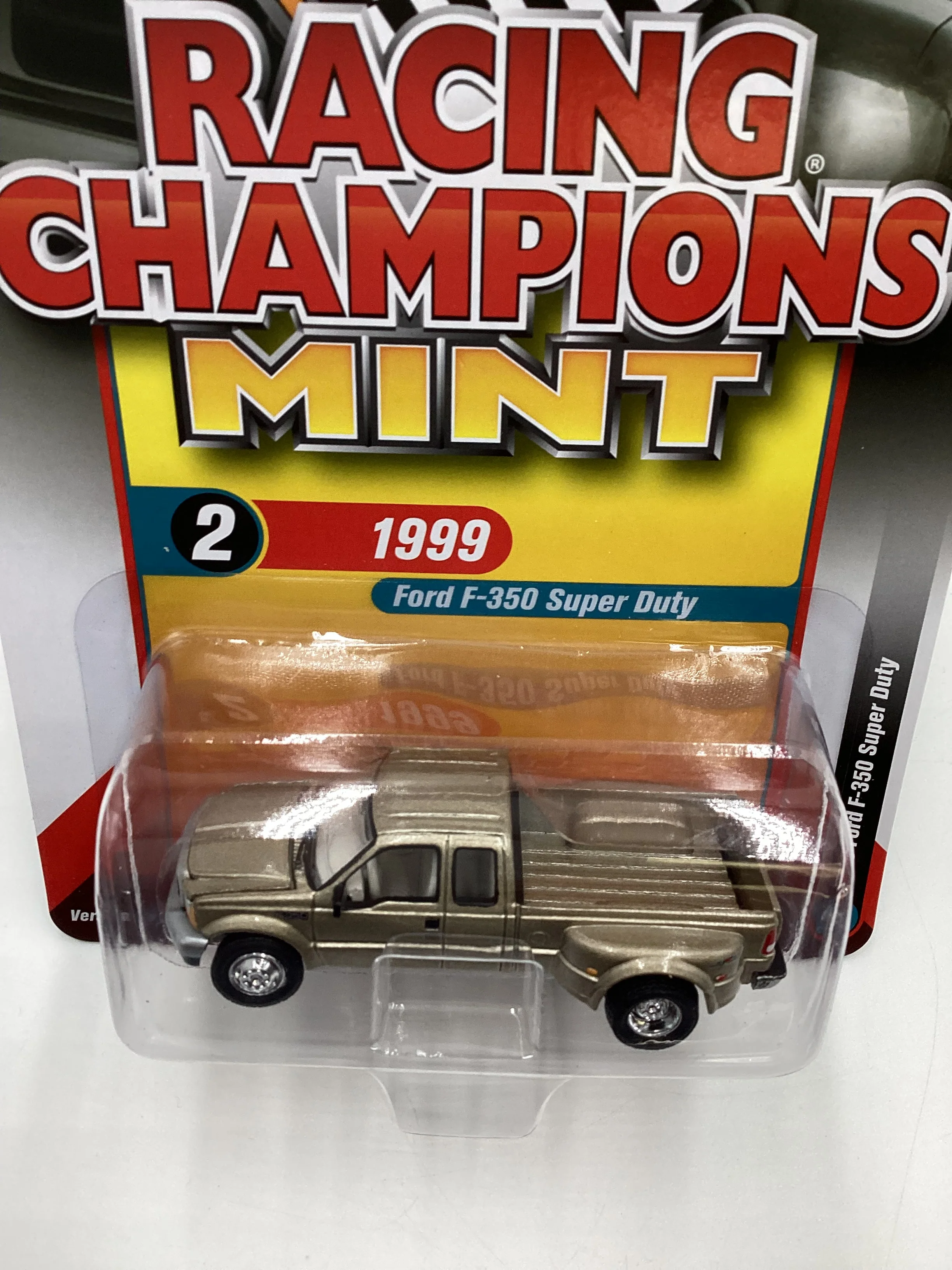 Racing Champions Mint #2 Release 1 Version B 1999 Ford F-350 Super Duty Dually Gold - Image 6