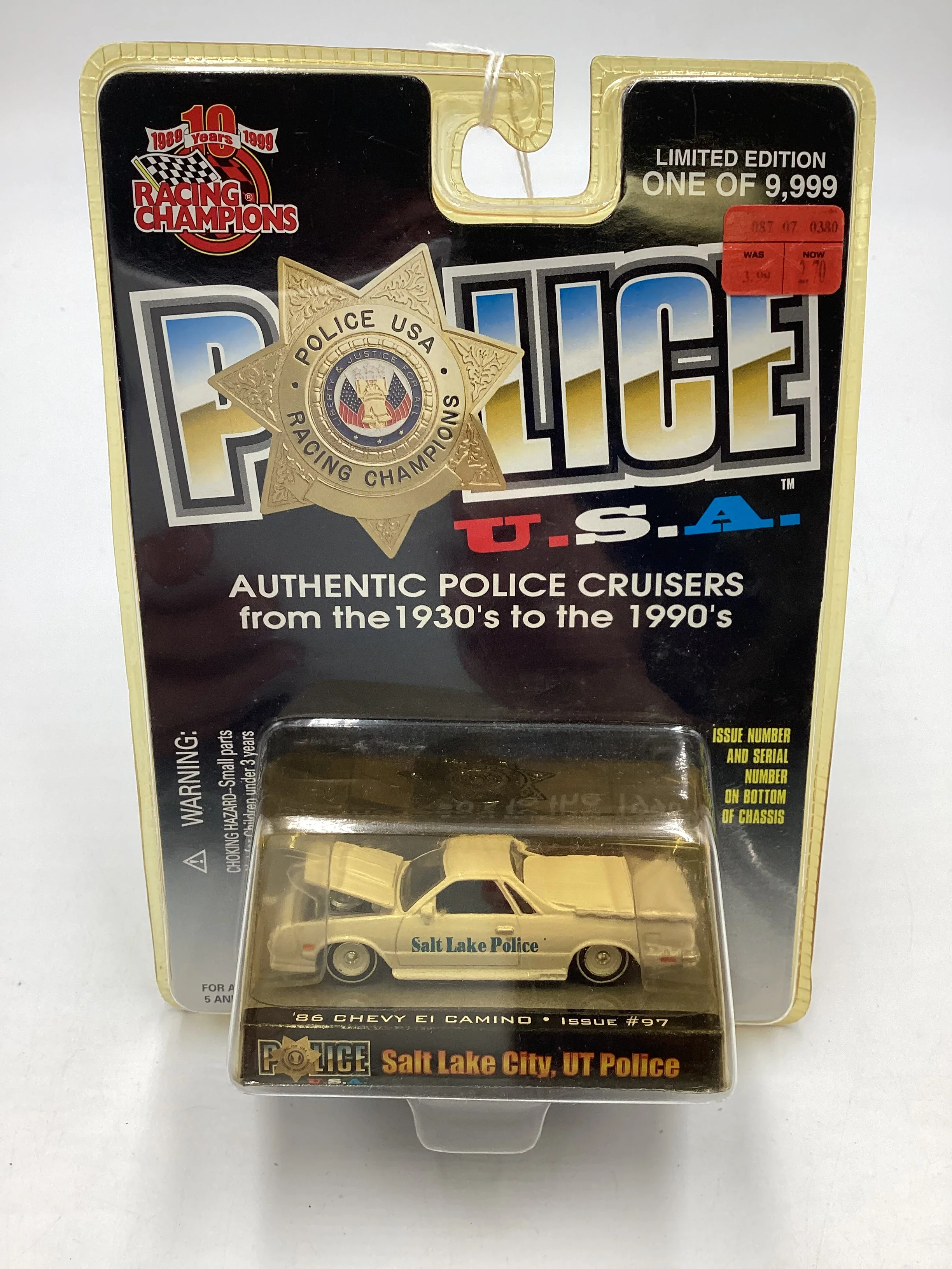 Racing Champions Police USA 86 Chevy El Camino 216H - Image 2