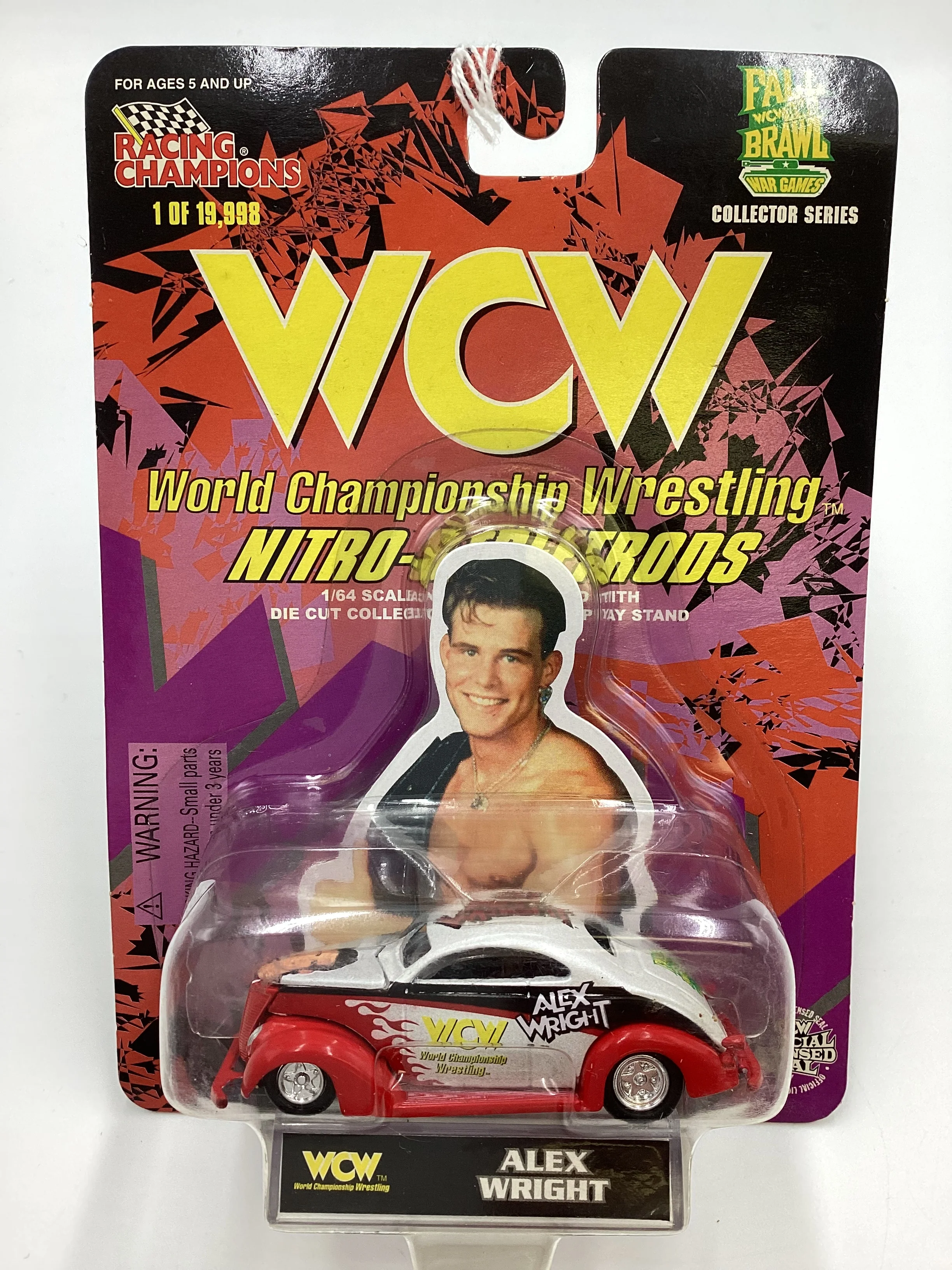 Racing Champions WCW Nitro Streetrods Alex Wright 37 Ford White/Red SR - Image 2
